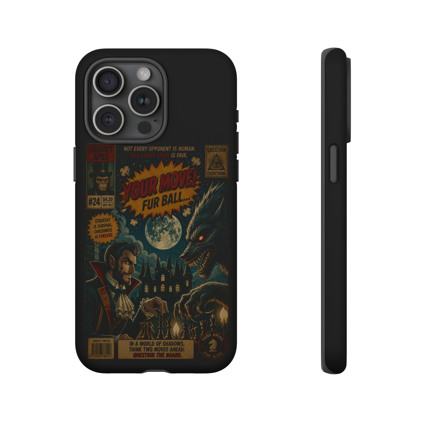 Retro Horror Comic iPhone Case — Werewolf Vintage Movie Poster Design