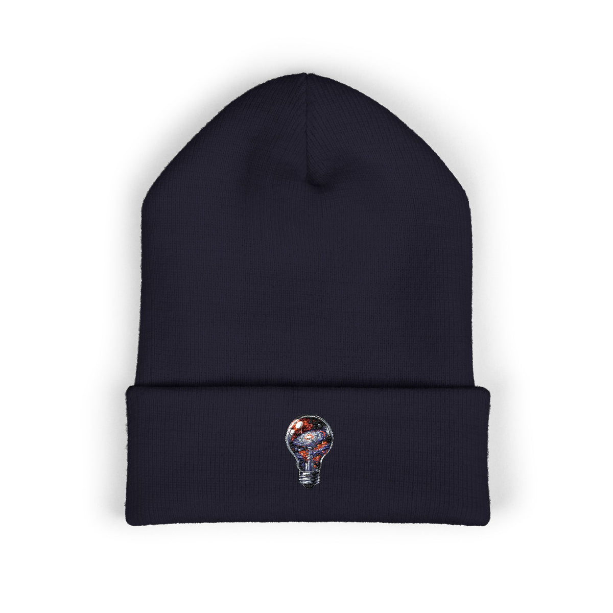 Embroidered Mosaic Lightbulb Cuffed Beanie