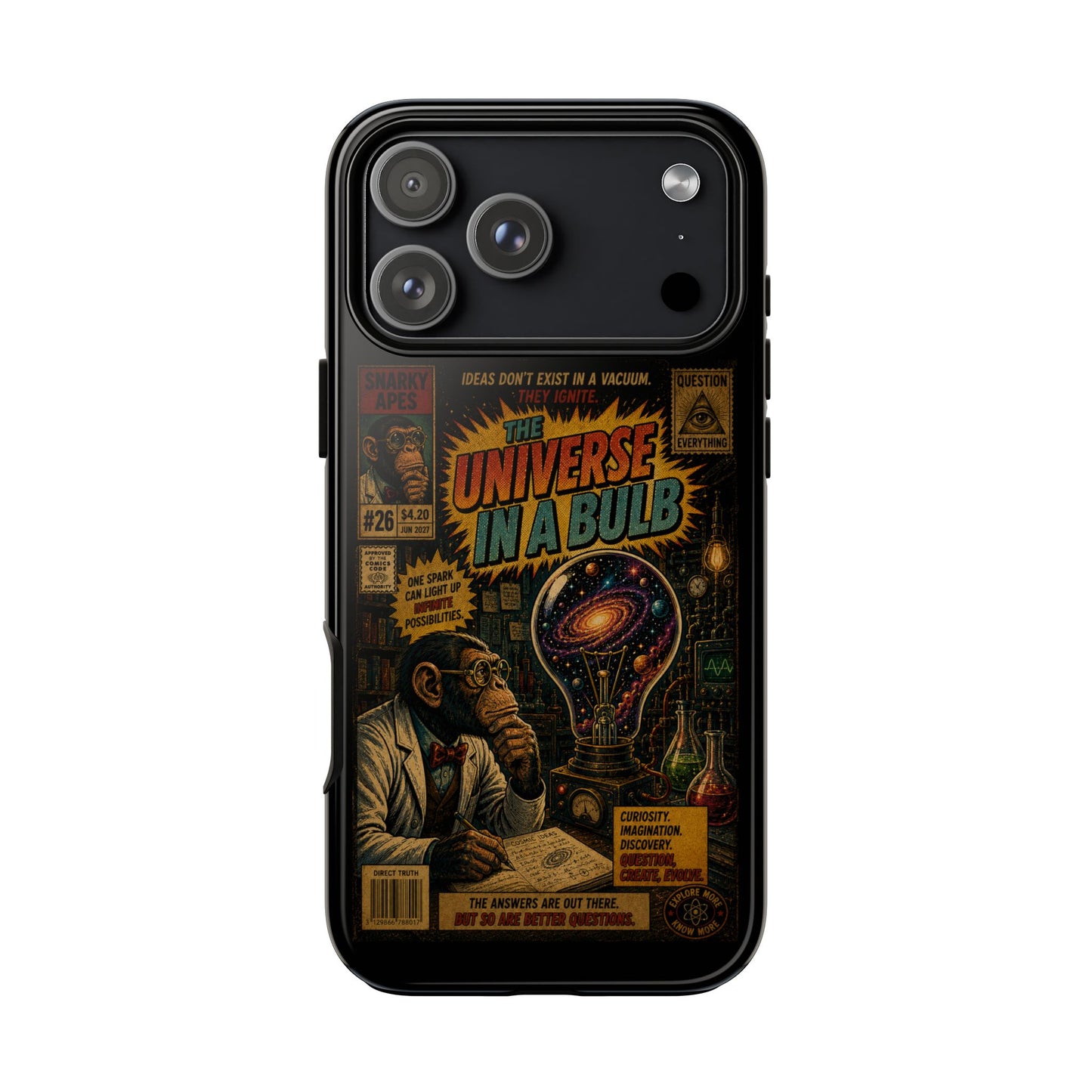 Phone Case — 'Universe in a Bulb' Retro Sci‑Fi Comic Design