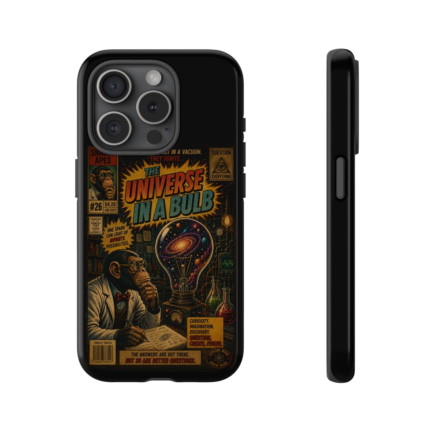 Phone Case — 'Universe in a Bulb' Retro Sci‑Fi Comic Design