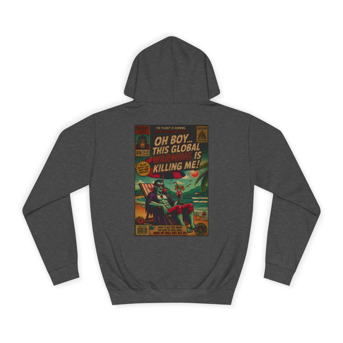 Retro Comic Hoodie – "Oh Boy, This Global Is Killing Me!" Graphic Pullover