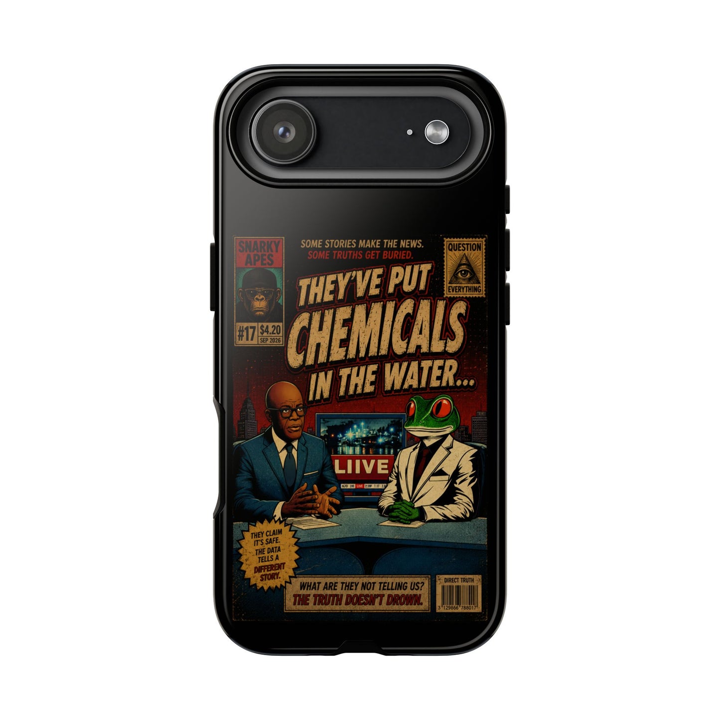 Retro 'They've Put Chemicals in the Water' Phone Case — Vintage Conspiracy Comic Design