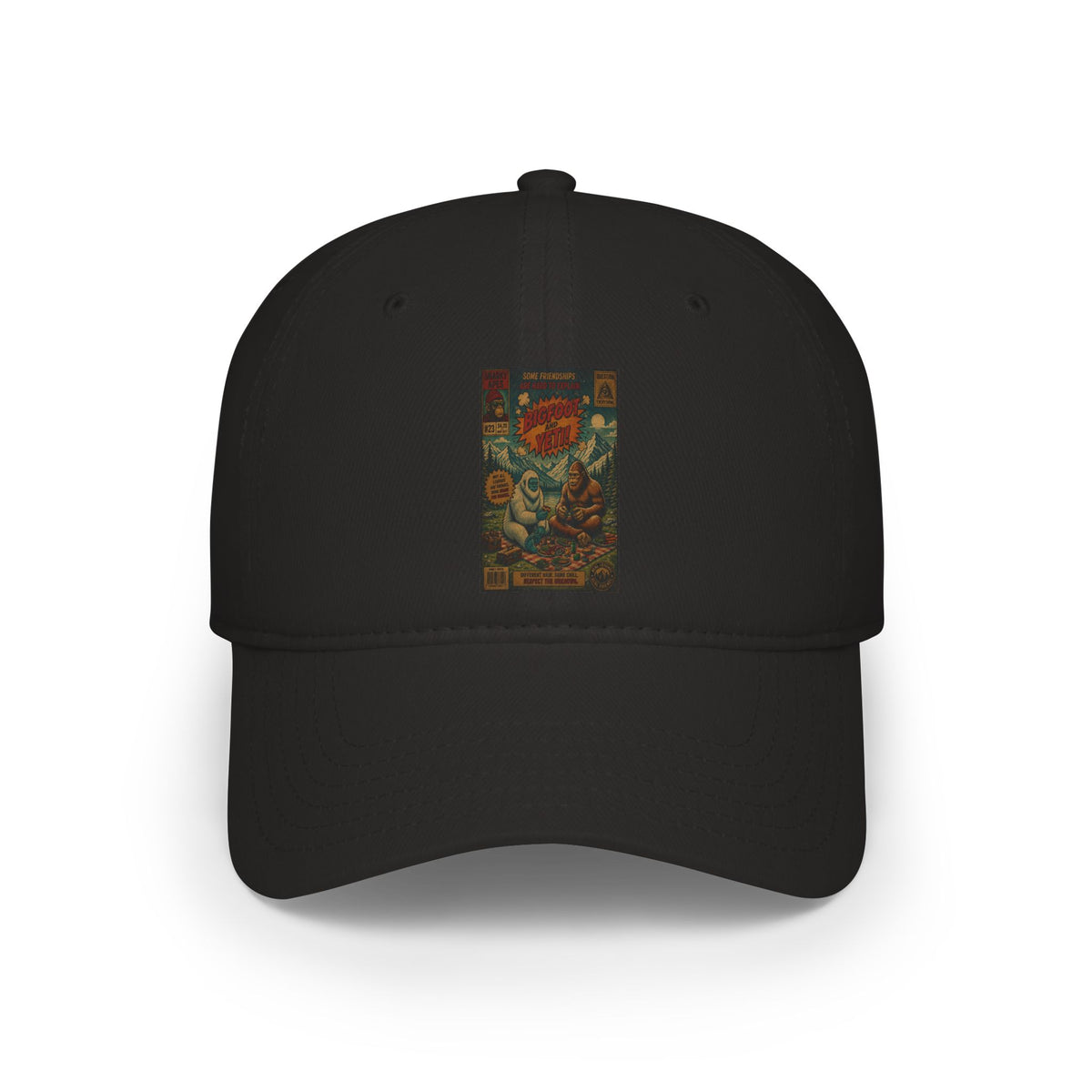 Vintage Floral Skull Baseball Cap — Low Profile Red Hat