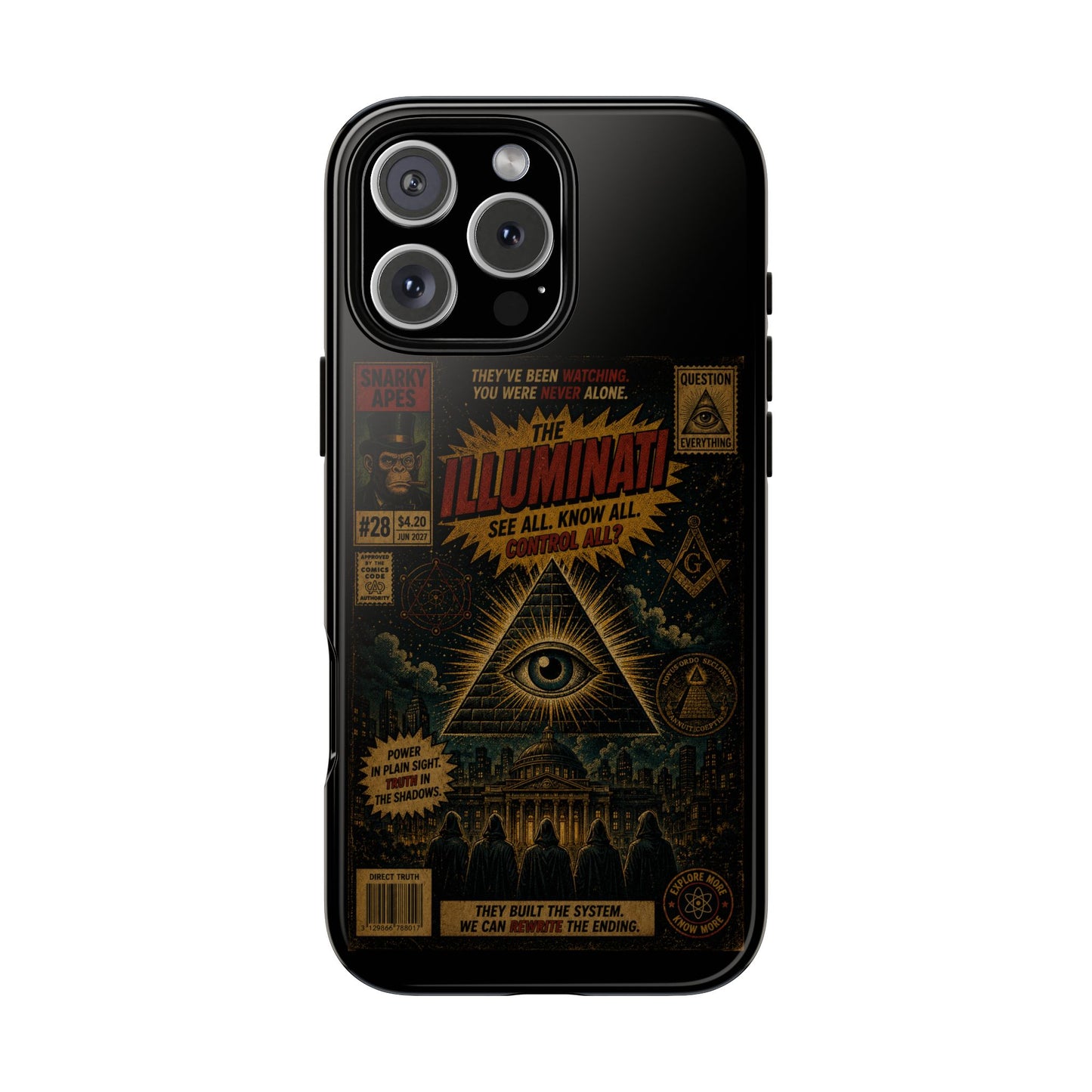 Illuminati Vintage Eye Phone Case — Occult Conspiracy Graphic iPhone Cover