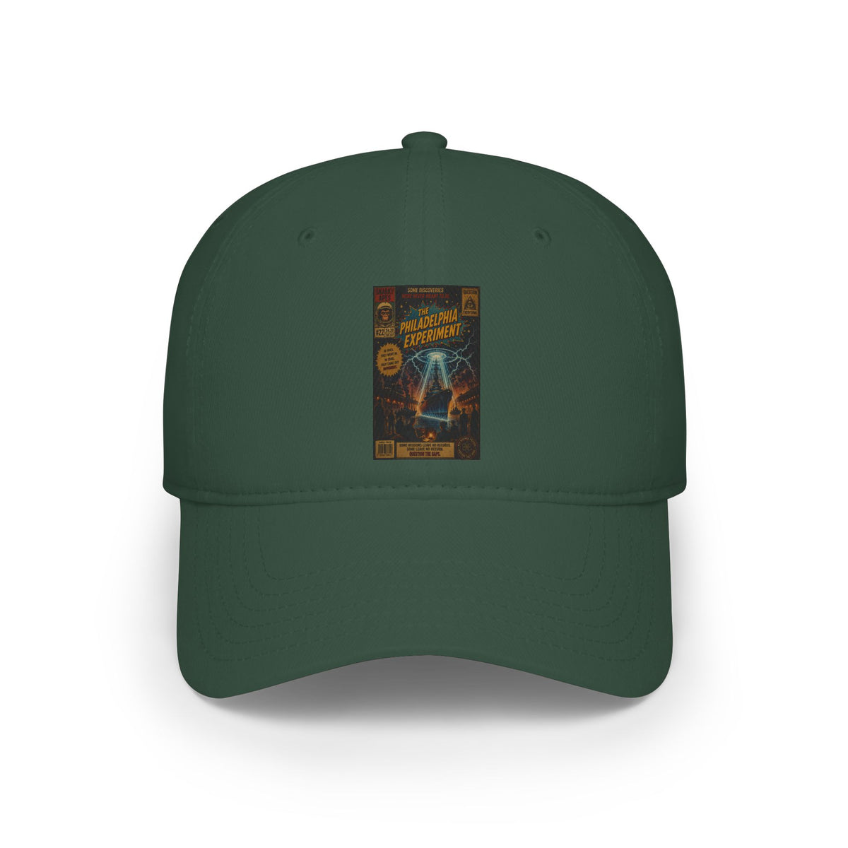 Vintage UFO Poster Baseball Cap — Retro Alien Abduction Graphic Hat