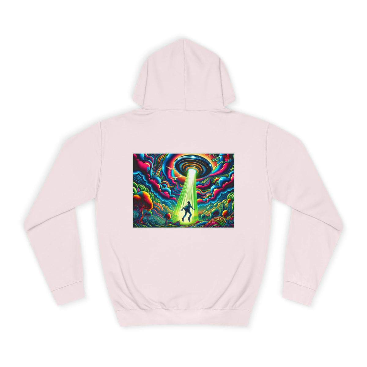 Alien Abduction Hoodie — Psychedelic UFO Art College Pullover