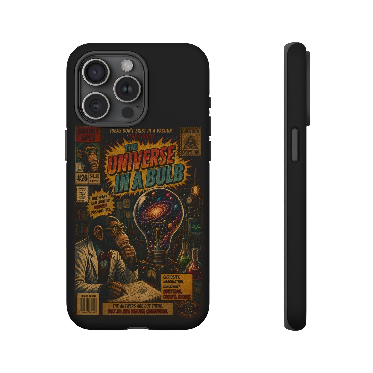 Phone Case — 'Universe in a Bulb' Retro Sci‑Fi Comic Design