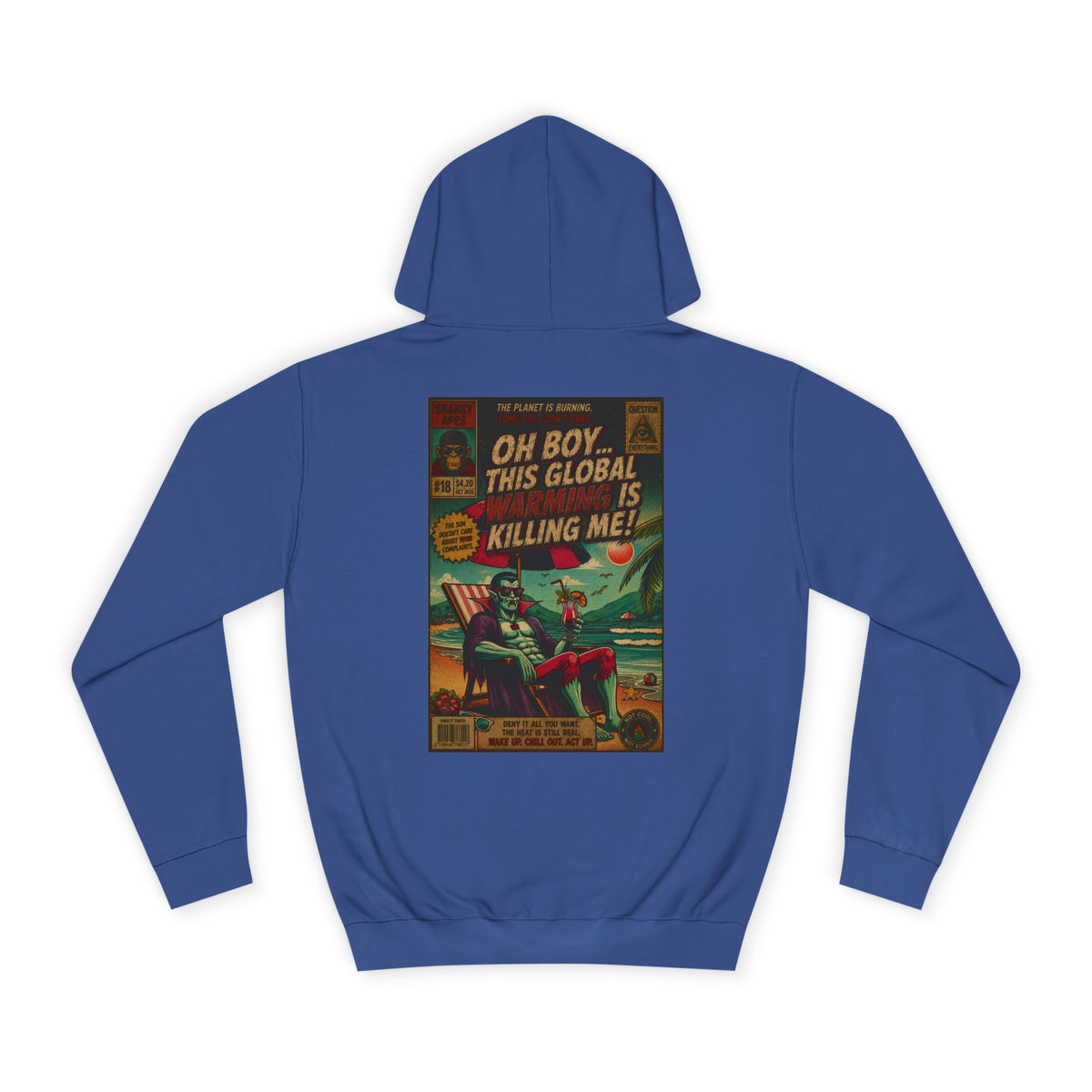 Retro Comic Hoodie – "Oh Boy, This Global Is Killing Me!" Graphic Pullover