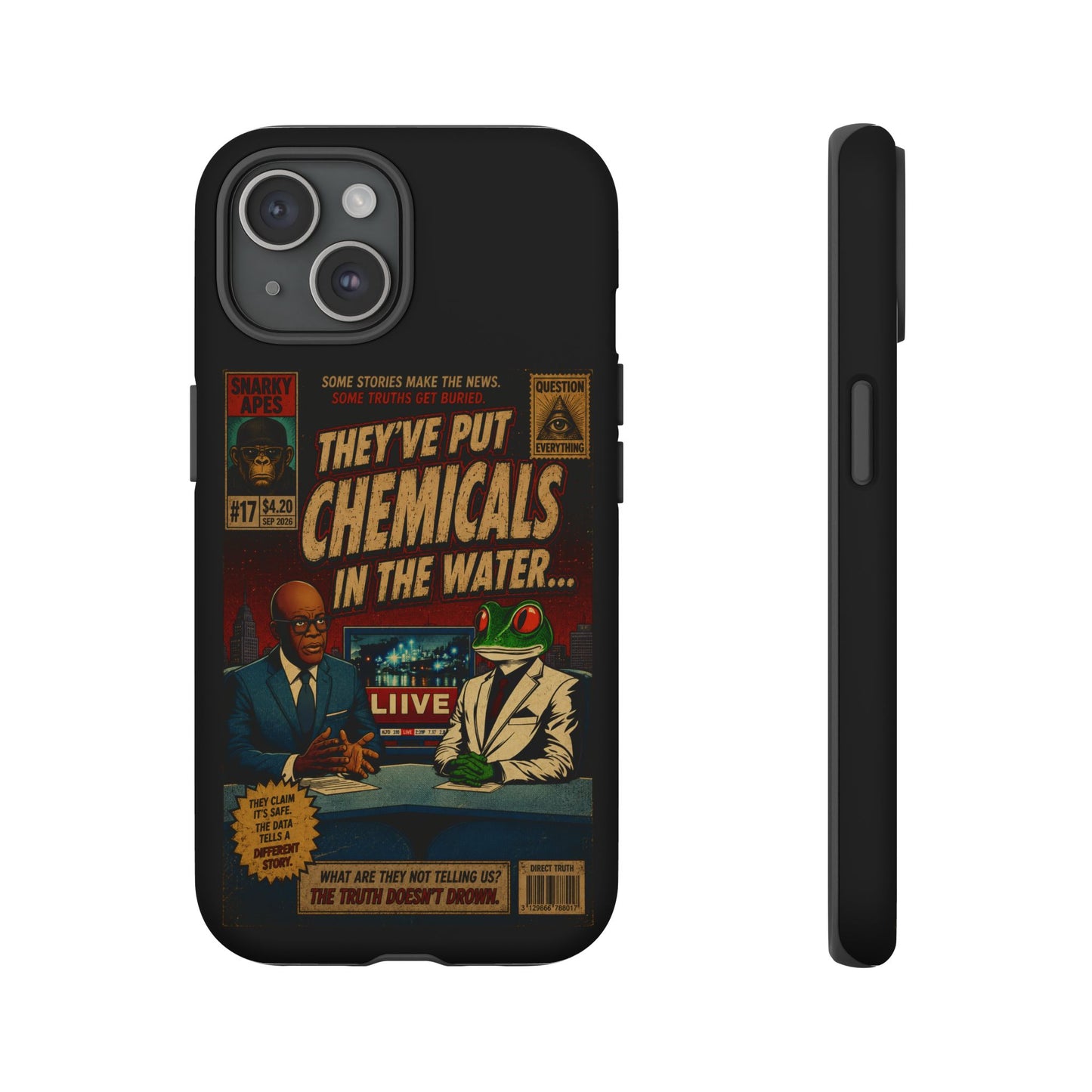 Retro 'They've Put Chemicals in the Water' Phone Case — Vintage Conspiracy Comic Design