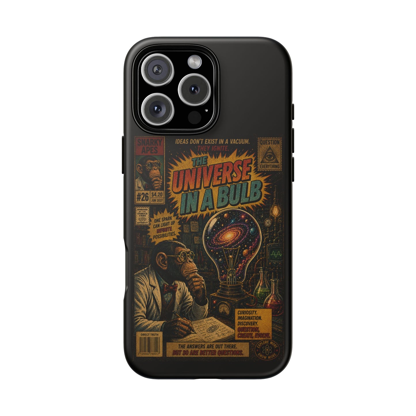Phone Case — 'Universe in a Bulb' Retro Sci‑Fi Comic Design