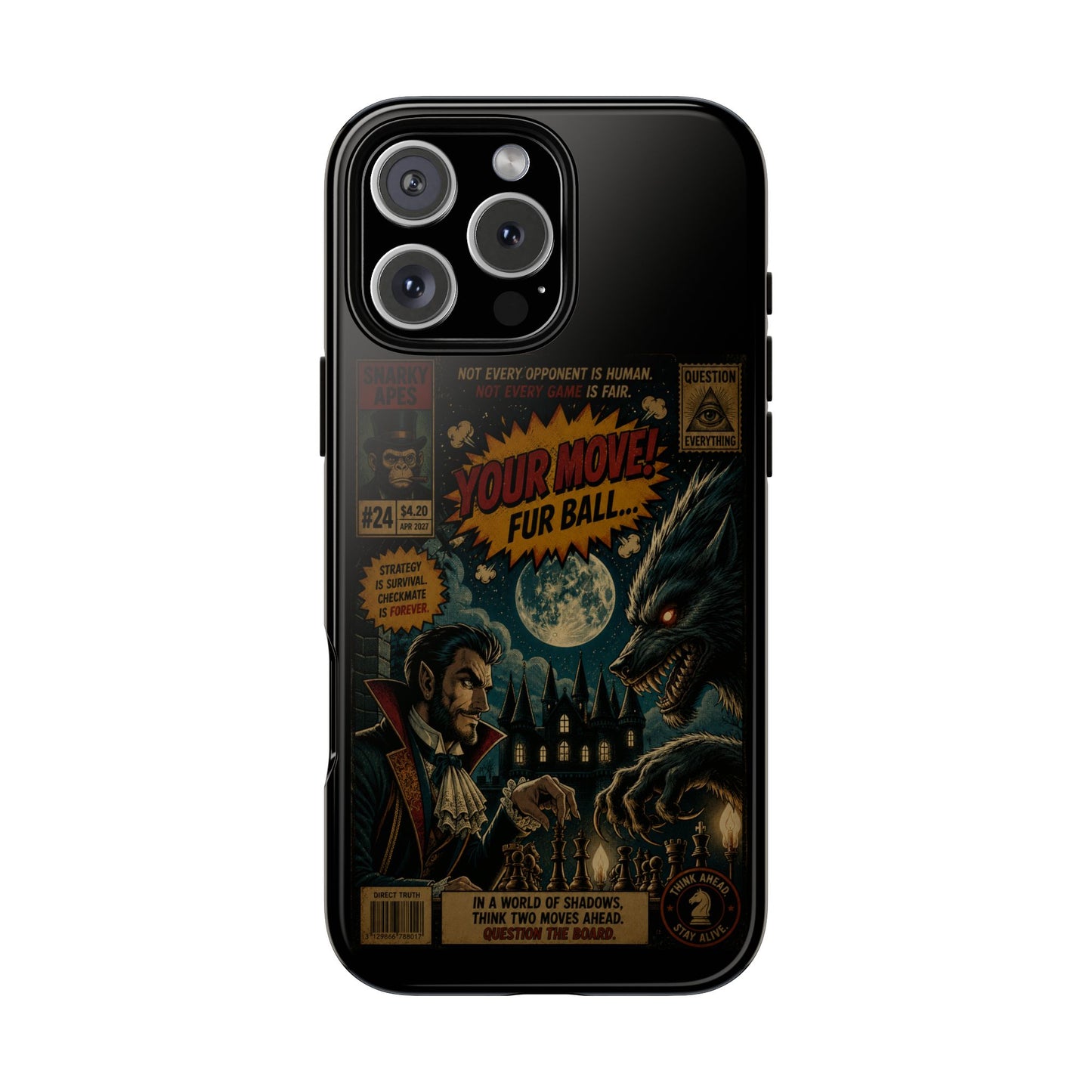 Retro Horror Comic iPhone Case — Werewolf Vintage Movie Poster Design