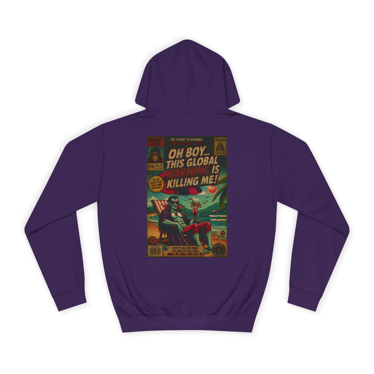 Retro Comic Hoodie – "Oh Boy, This Global Is Killing Me!" Graphic Pullover