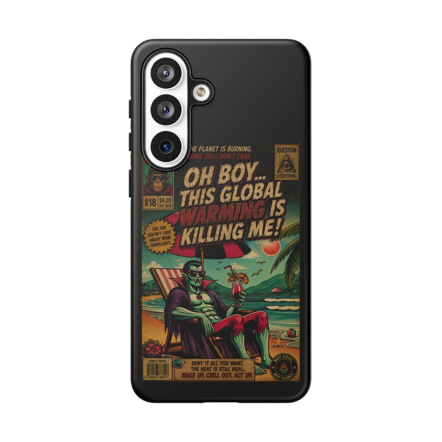 Phone Case — Retro Comic 'Oh Boy... This Global Warming Is Killing Me!'