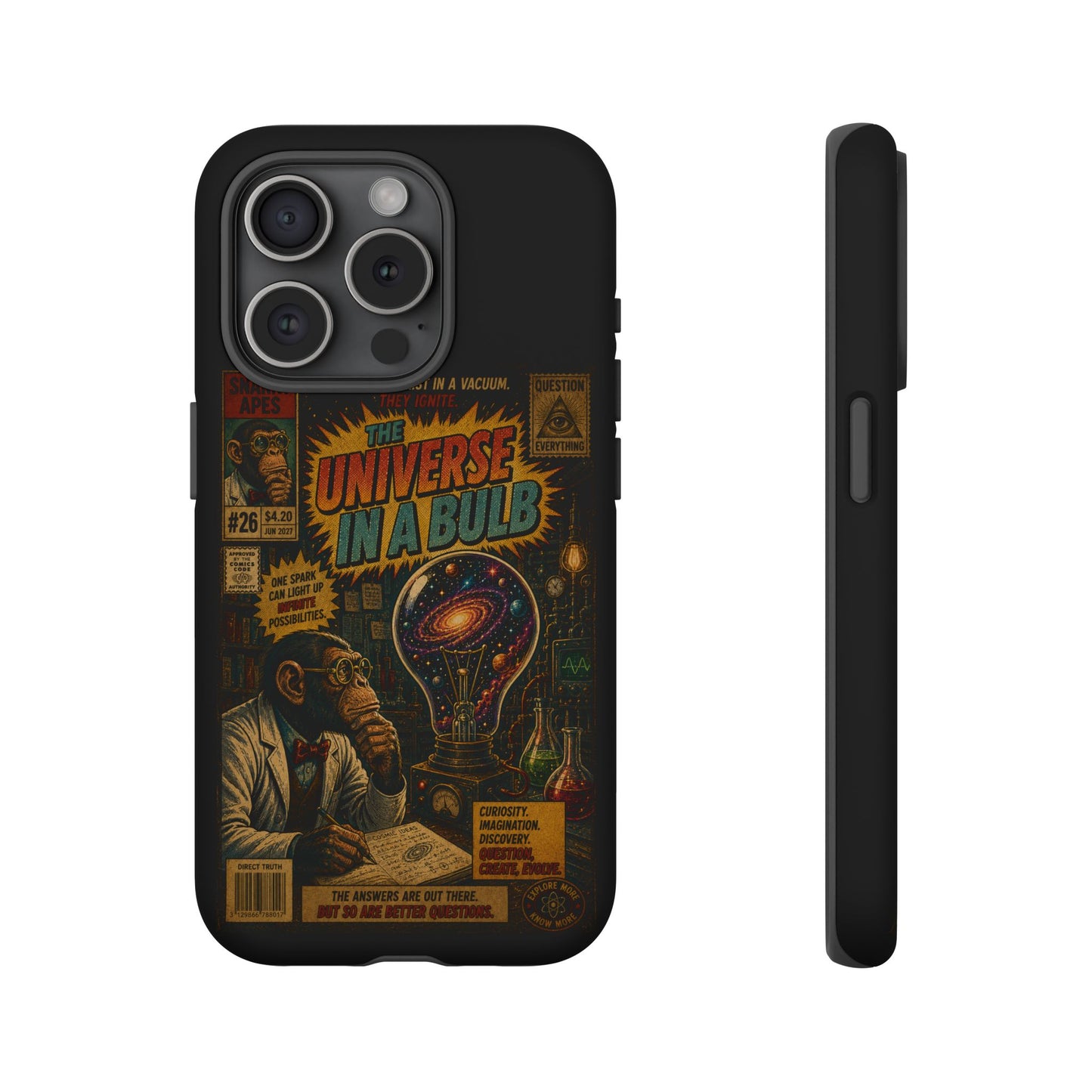 Phone Case — 'Universe in a Bulb' Retro Sci‑Fi Comic Design