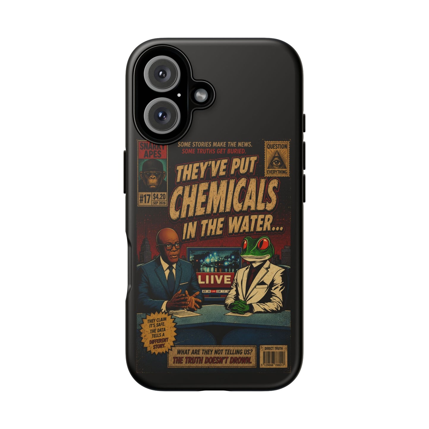 Retro 'They've Put Chemicals in the Water' Phone Case — Vintage Conspiracy Comic Design