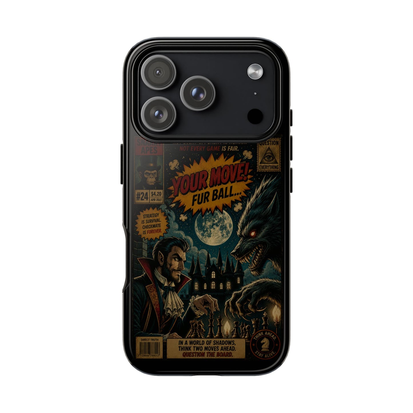 Retro Horror Comic iPhone Case — Werewolf Vintage Movie Poster Design
