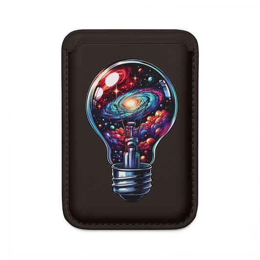 Vegan MagSafe Wallet — Cosmic Lightbulb Galaxy Card Holder