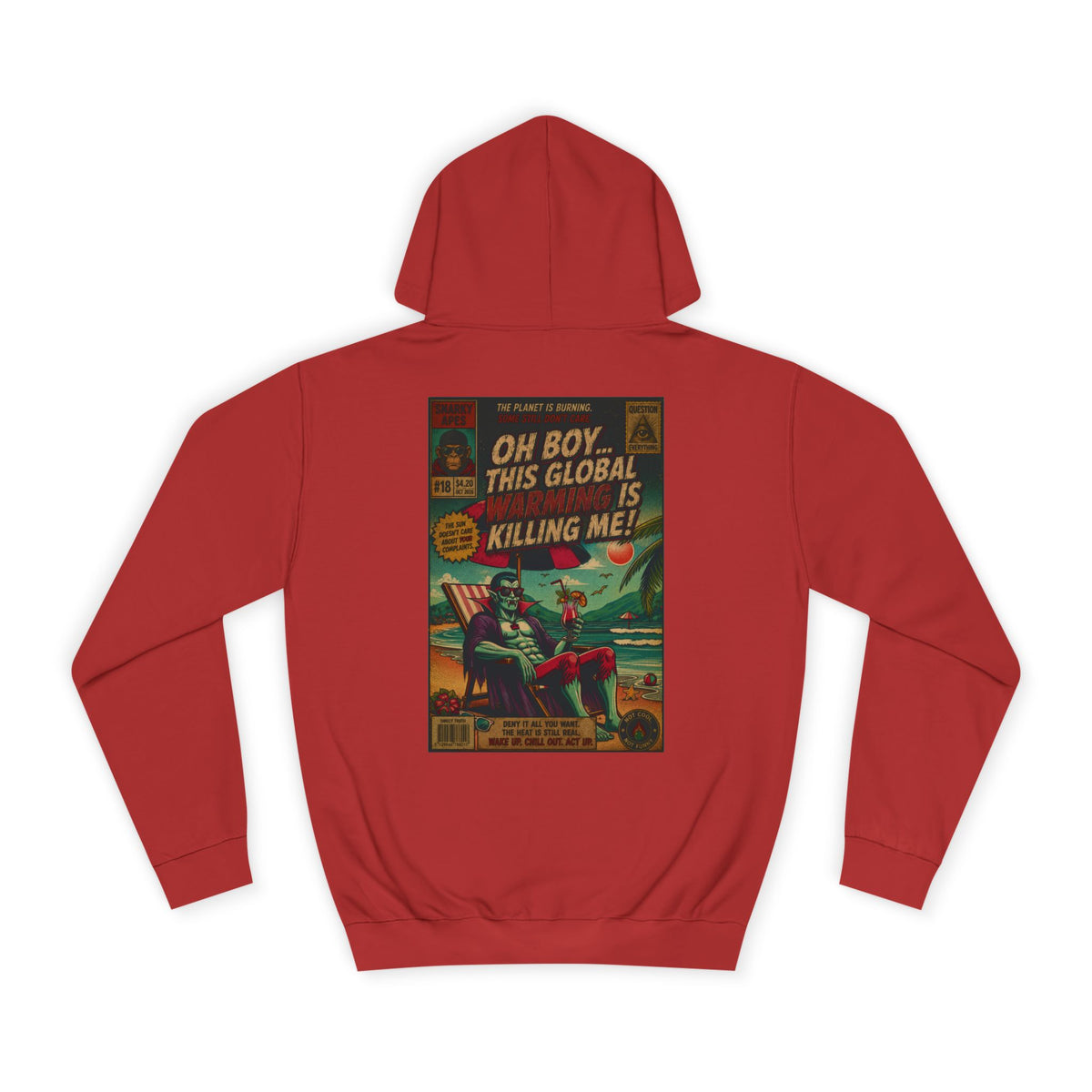 Retro Comic Hoodie – "Oh Boy, This Global Is Killing Me!" Graphic Pullover