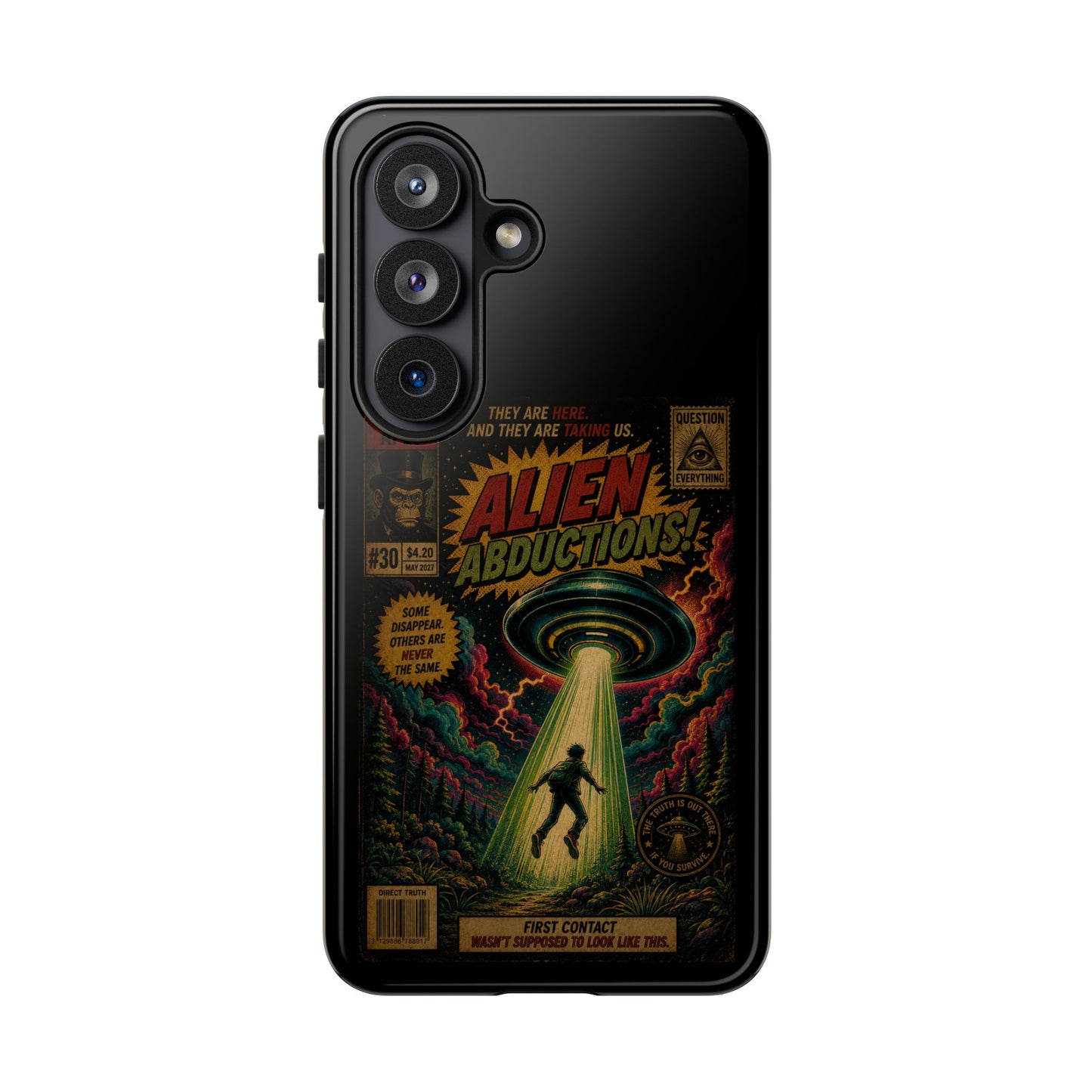 Alien Abductions Phone Case — Retro Sci‑Fi Comic Art iPhone Cover