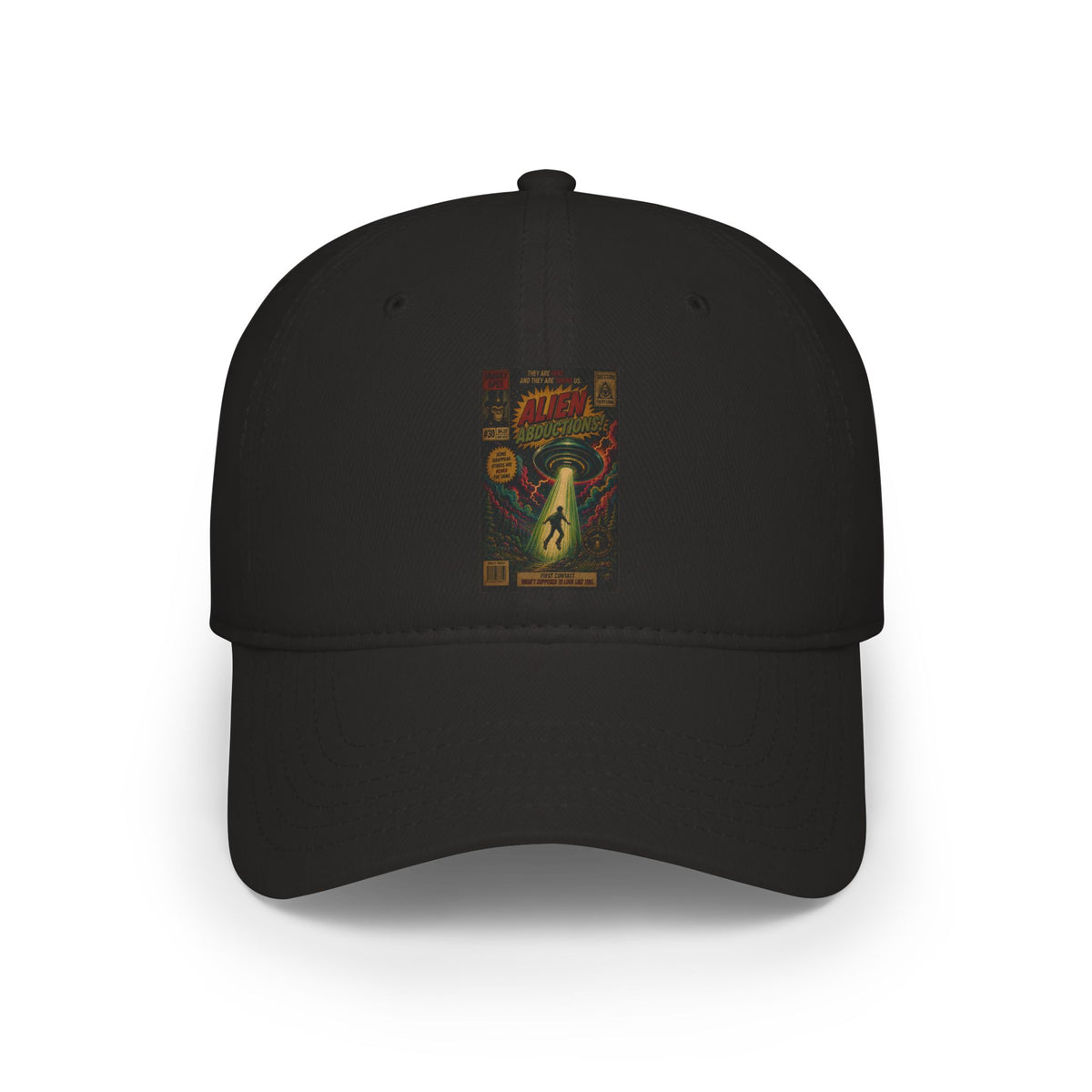 Retro Sci‑Fi Alien Abduction Cap — Vintage Poster Baseball Hat