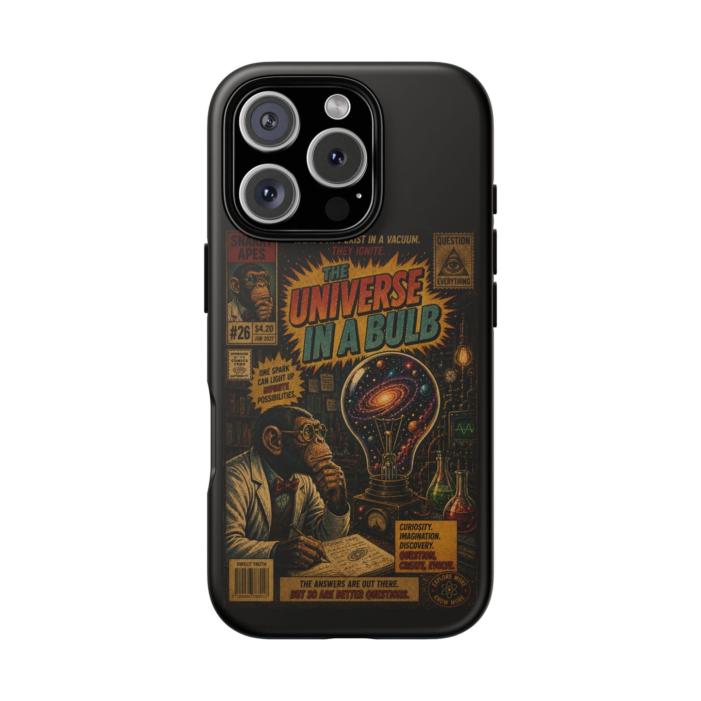 Phone Case — 'Universe in a Bulb' Retro Sci‑Fi Comic Design