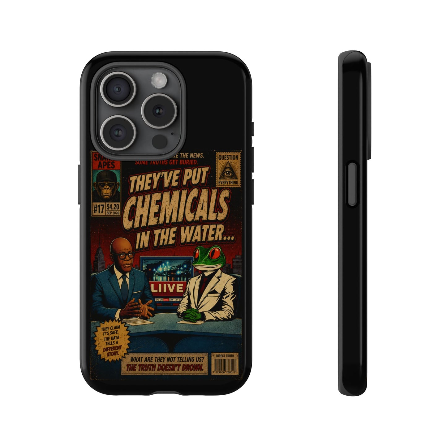Retro 'They've Put Chemicals in the Water' Phone Case — Vintage Conspiracy Comic Design