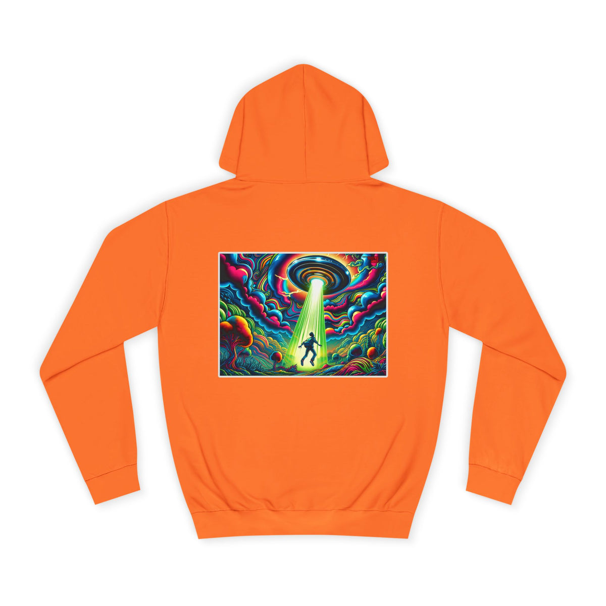 Alien Abduction Hoodie — Psychedelic UFO Art College Pullover