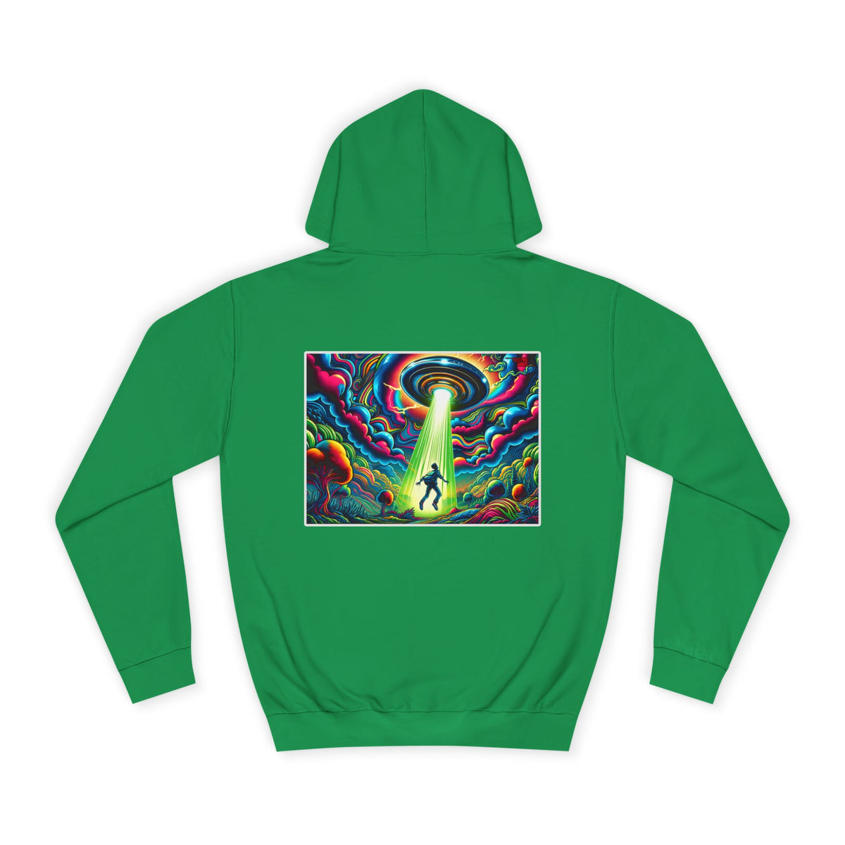 Alien Abduction Hoodie — Psychedelic UFO Art College Pullover
