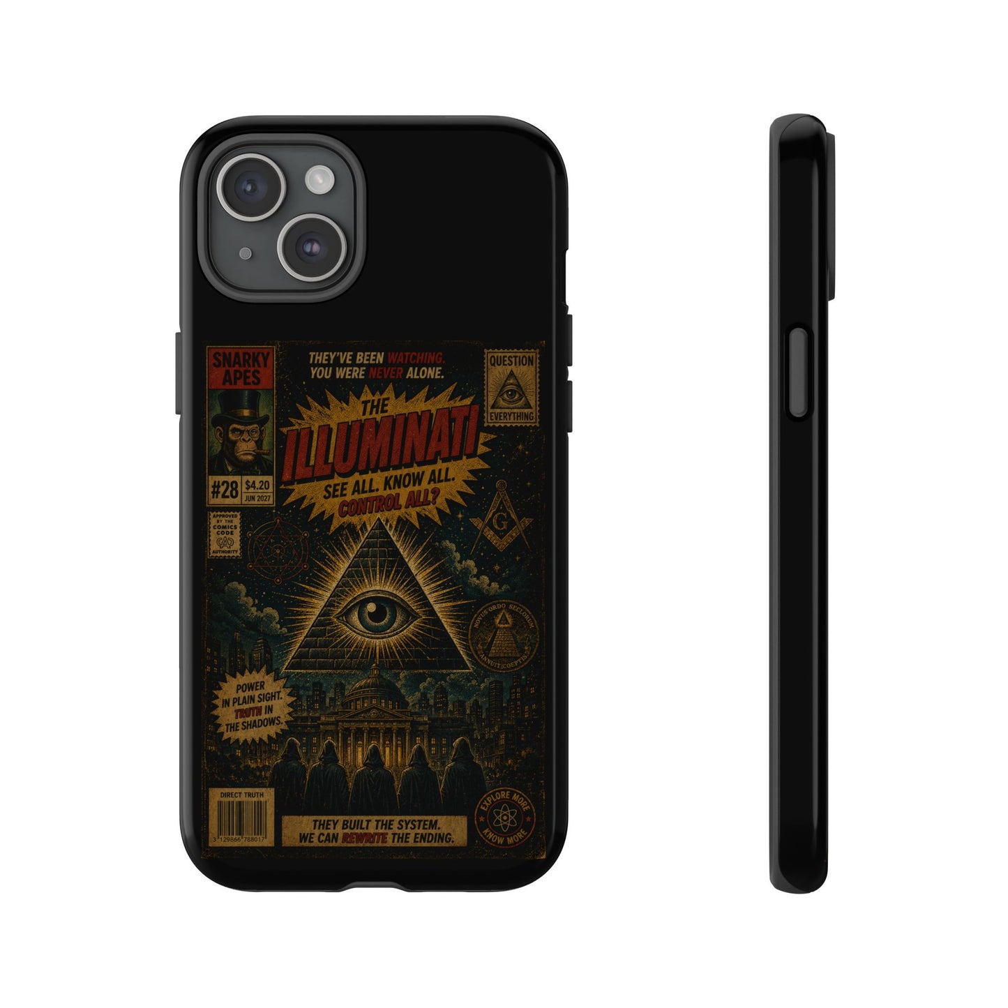 Illuminati Vintage Eye Phone Case — Occult Conspiracy Graphic iPhone Cover