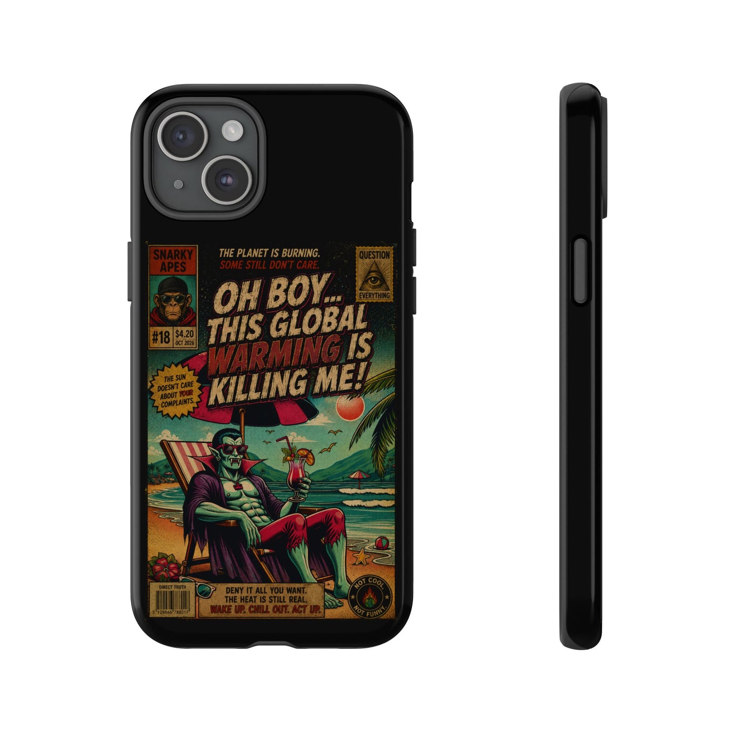 Phone Case — Retro Comic 'Oh Boy... This Global Warming Is Killing Me!'