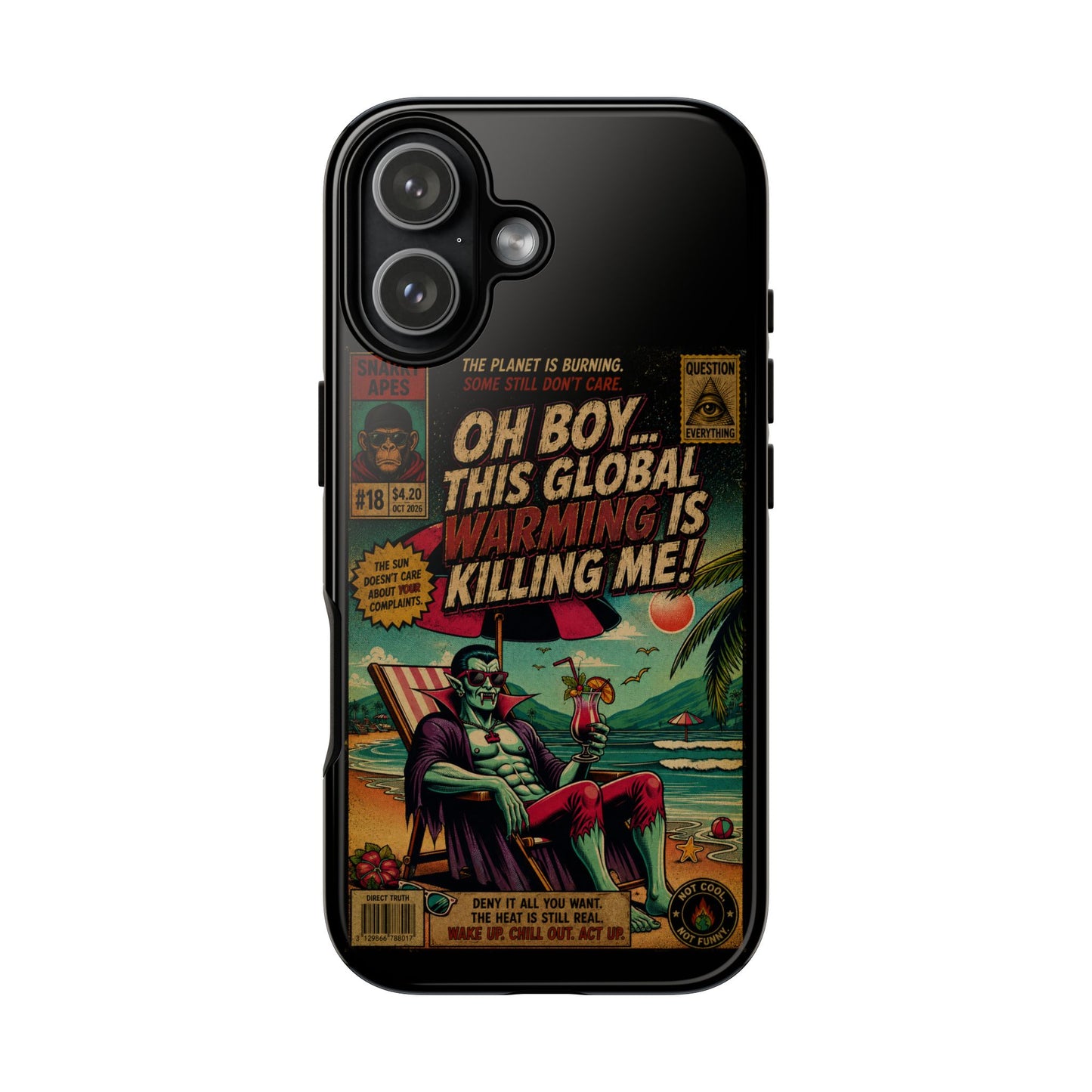 Phone Case — Retro Comic 'Oh Boy... This Global Warming Is Killing Me!'