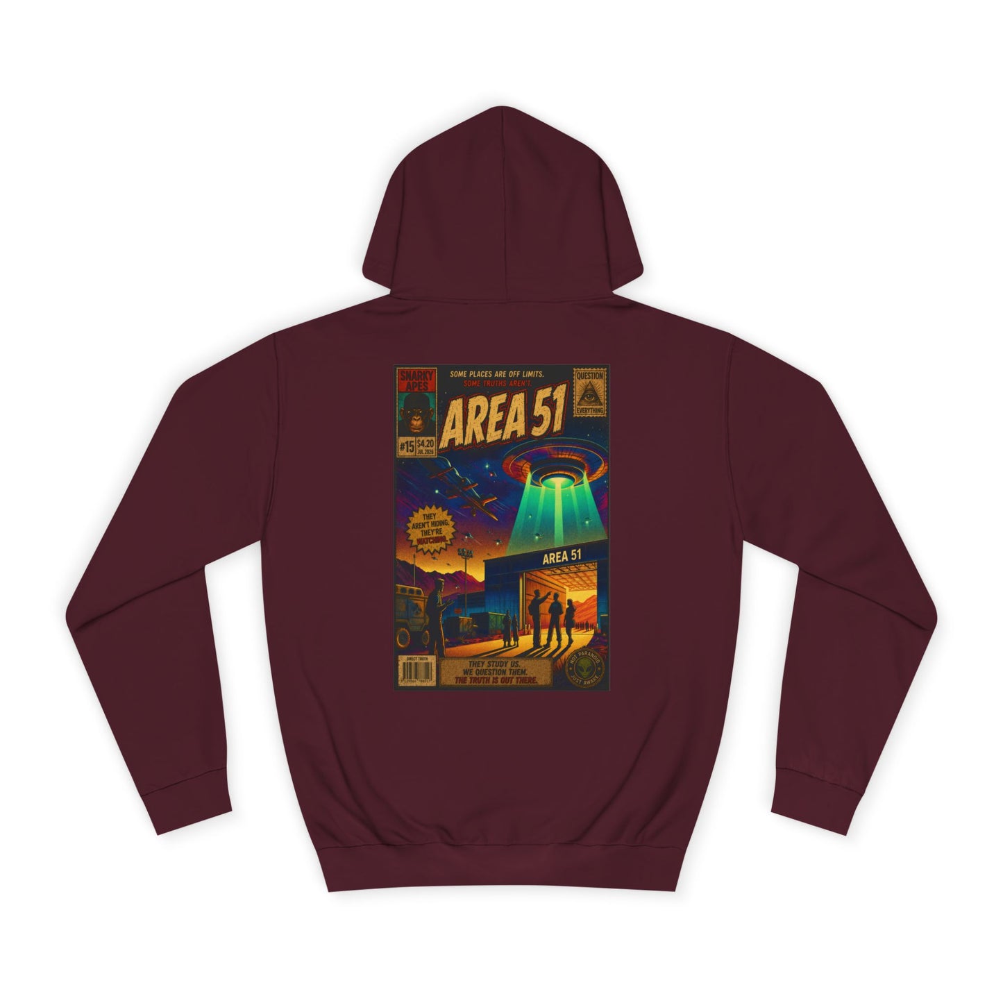 Area 51 Hoodie – Retro UFO Poster Pullover