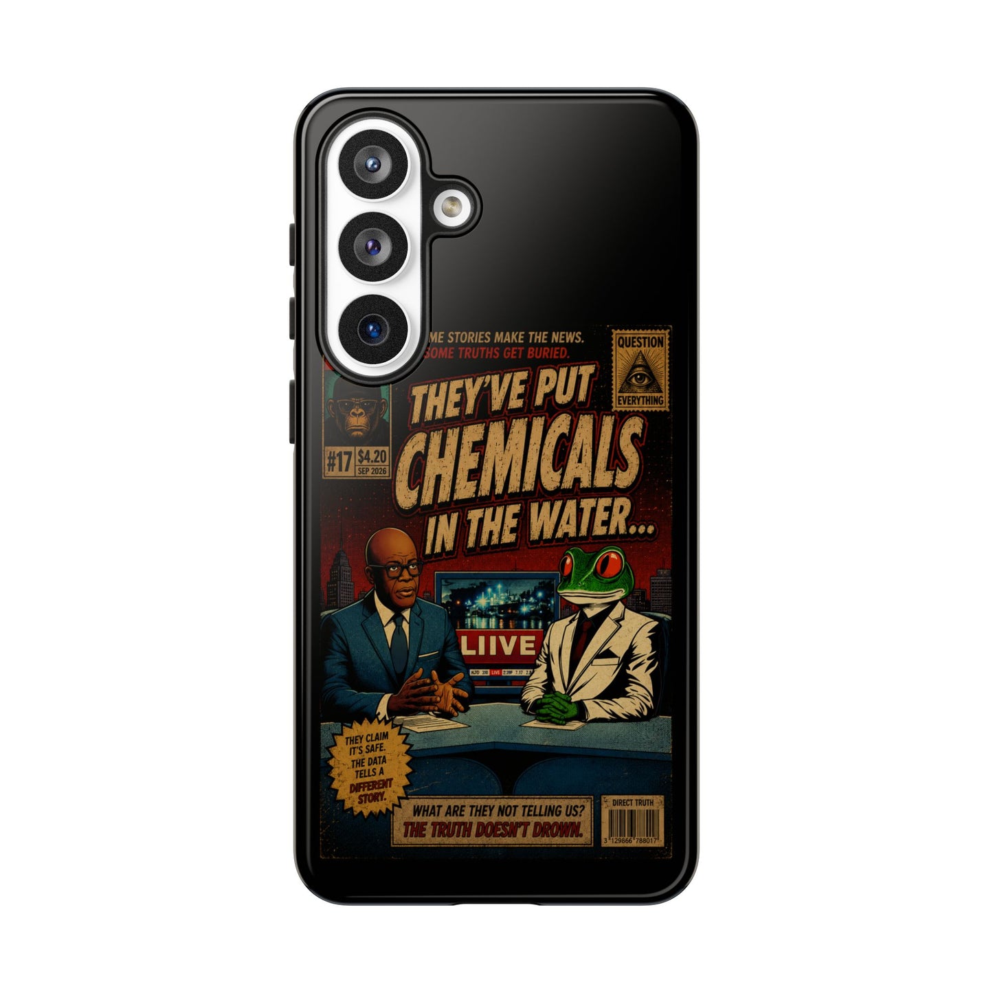 Retro 'They've Put Chemicals in the Water' Phone Case — Vintage Conspiracy Comic Design