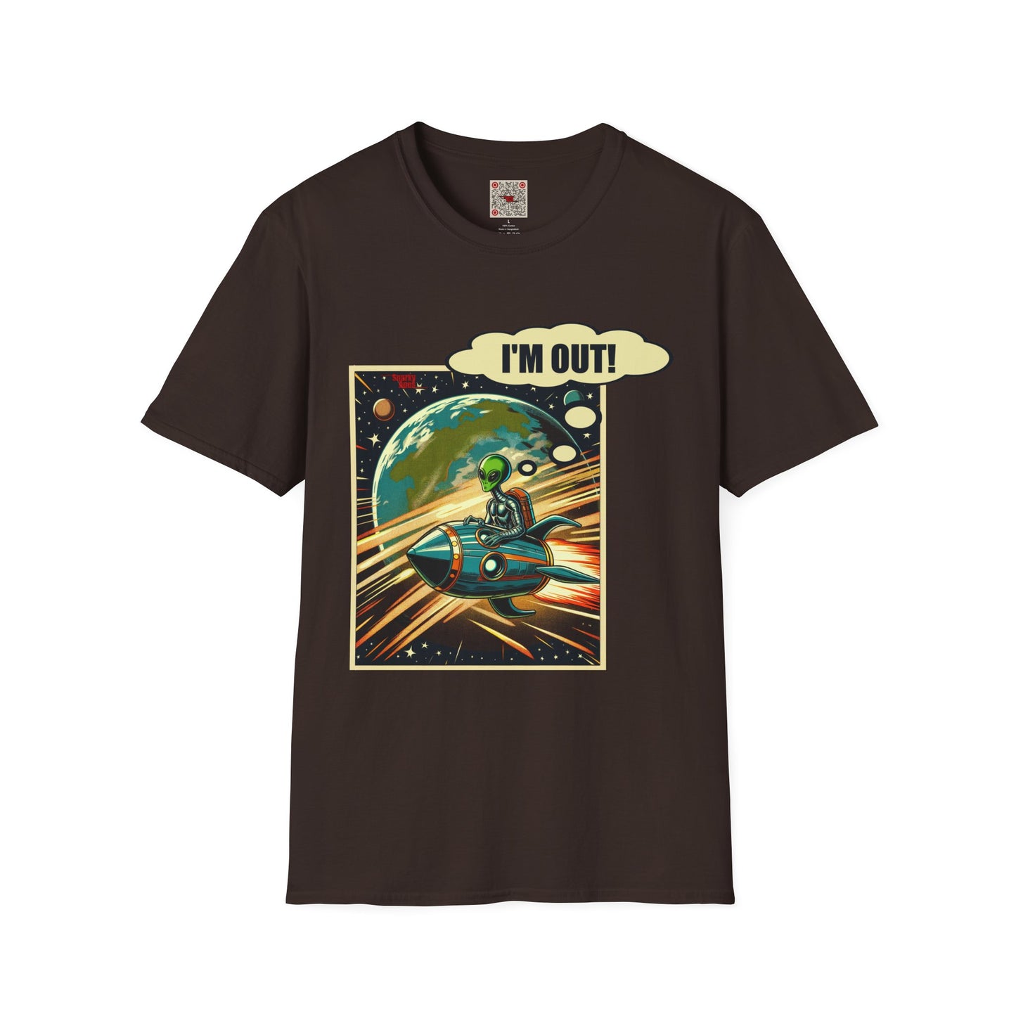 I'm Out! Alien Spaceship Graphic T-Shirt — Retro Space Comic Tee