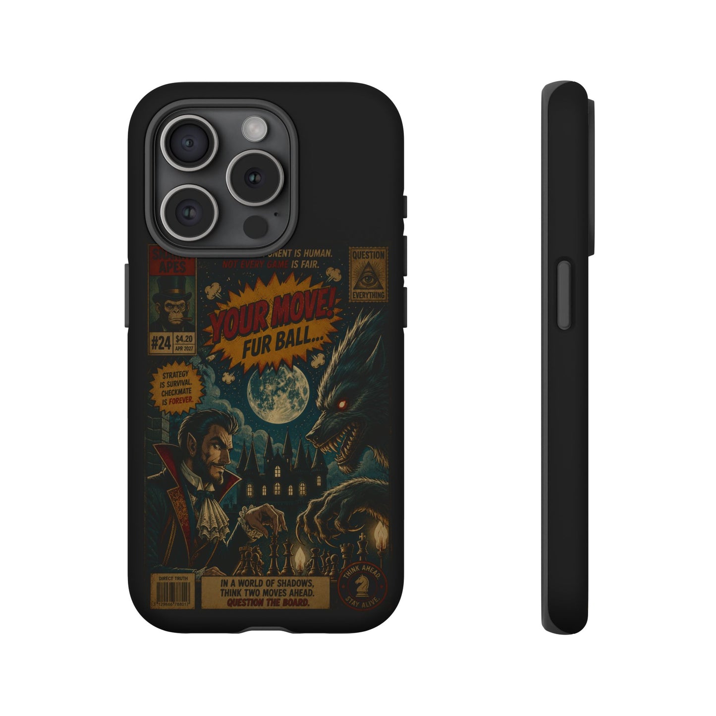 Retro Horror Comic iPhone Case — Werewolf Vintage Movie Poster Design