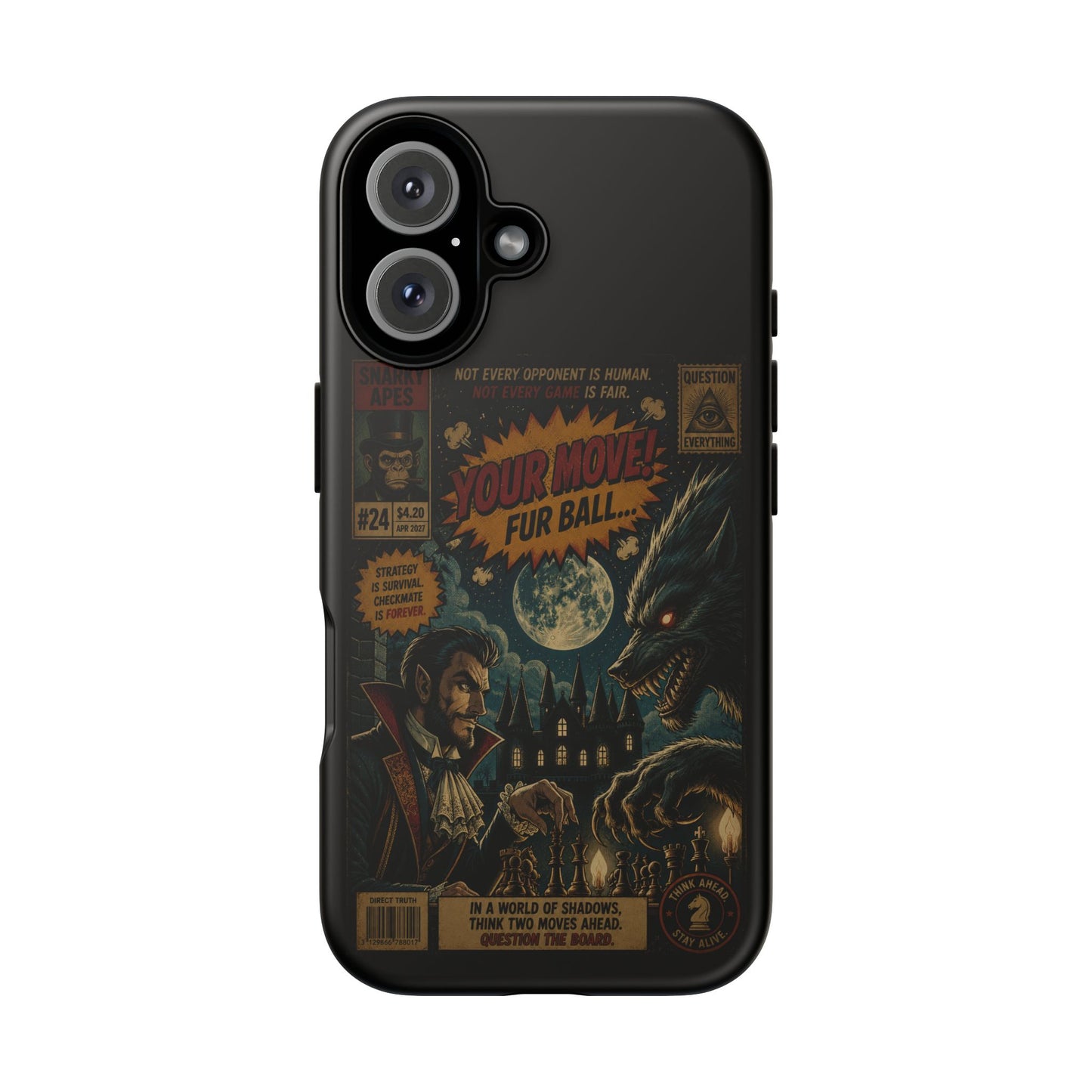 Retro Horror Comic iPhone Case — Werewolf Vintage Movie Poster Design