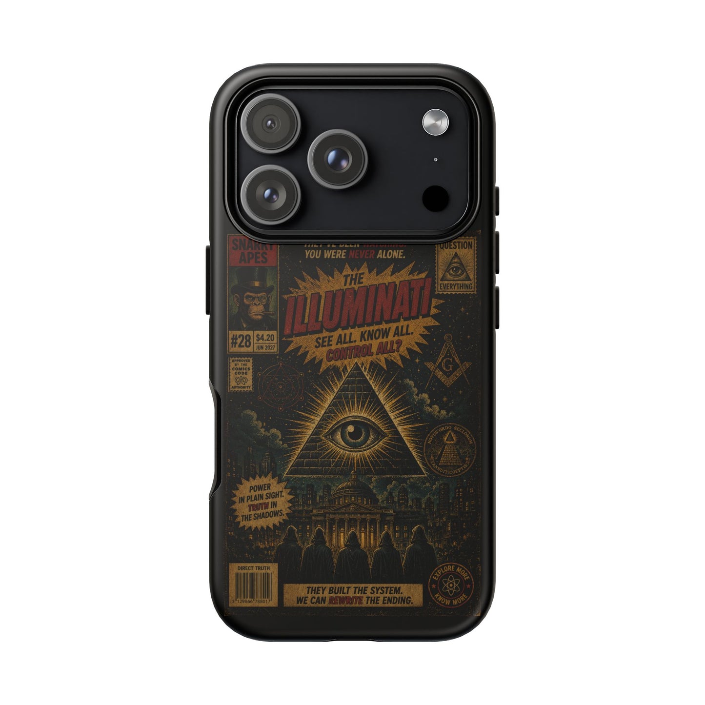 Illuminati Vintage Eye Phone Case — Occult Conspiracy Graphic iPhone Cover