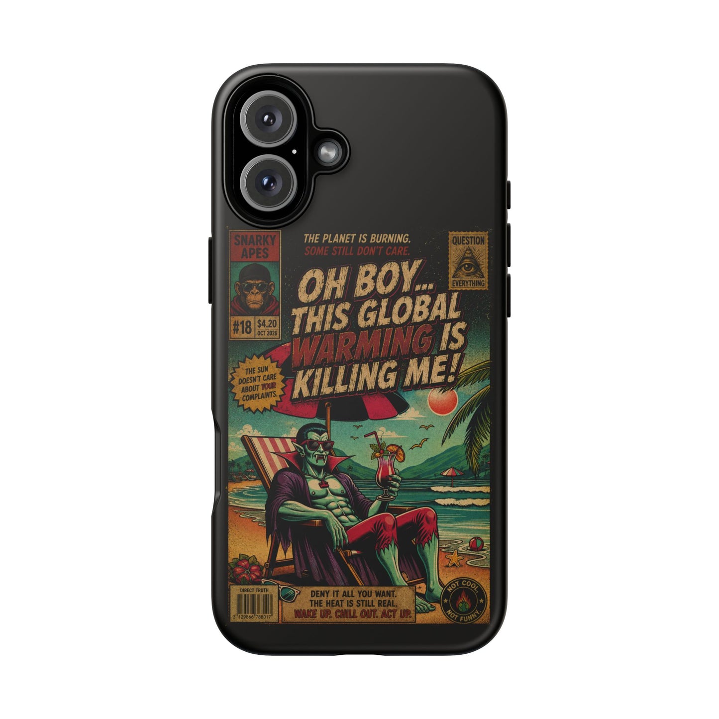 Phone Case — Retro Comic 'Oh Boy... This Global Warming Is Killing Me!'