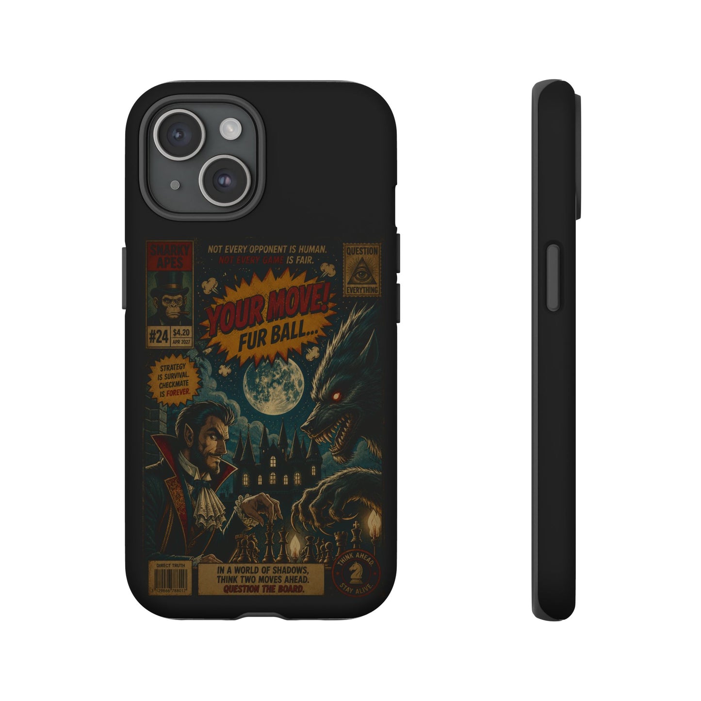 Retro Horror Comic iPhone Case — Werewolf Vintage Movie Poster Design