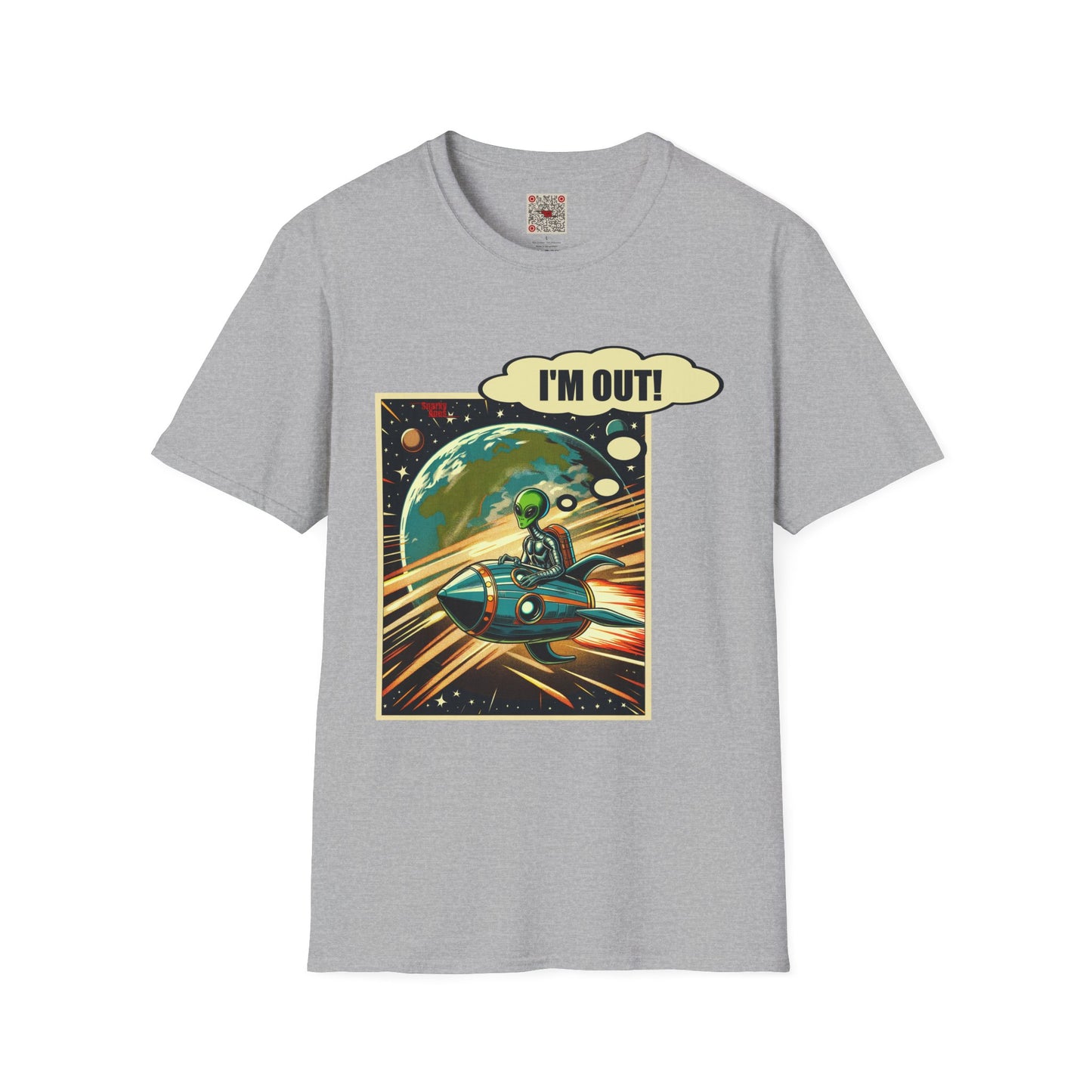 I'm Out! Alien Spaceship Graphic T-Shirt — Retro Space Comic Tee