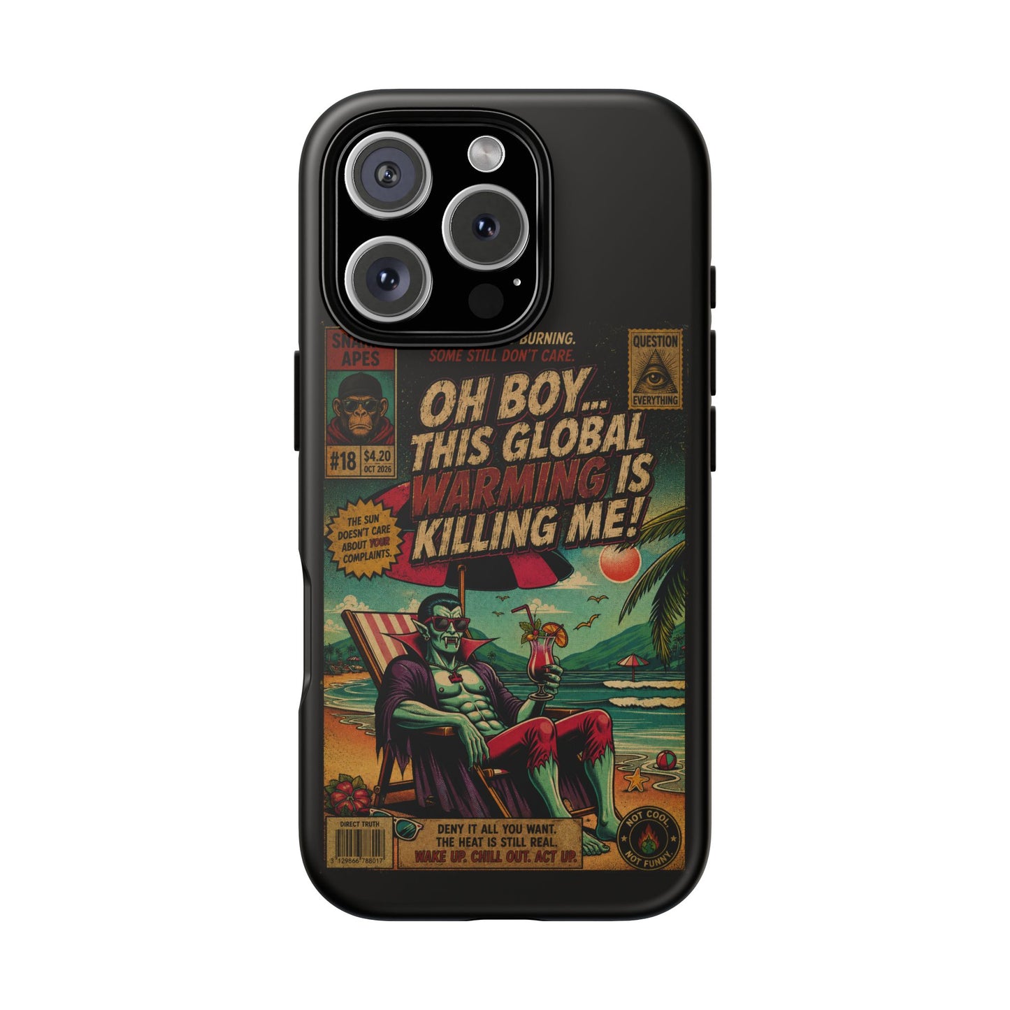 Phone Case — Retro Comic 'Oh Boy... This Global Warming Is Killing Me!'