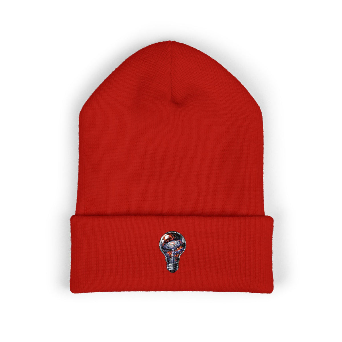 Embroidered Mosaic Lightbulb Cuffed Beanie