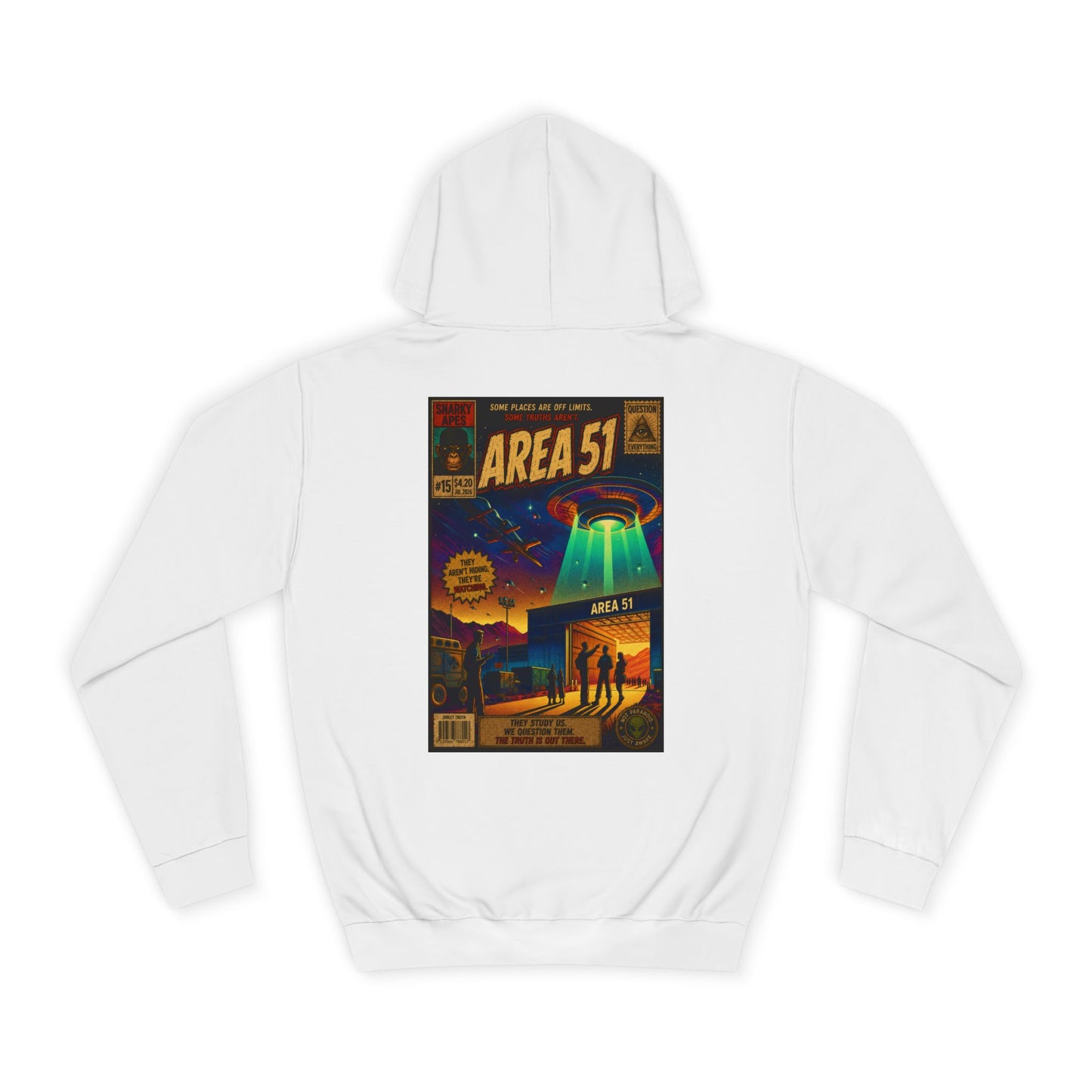 Area 51 Hoodie – Retro UFO Poster Pullover