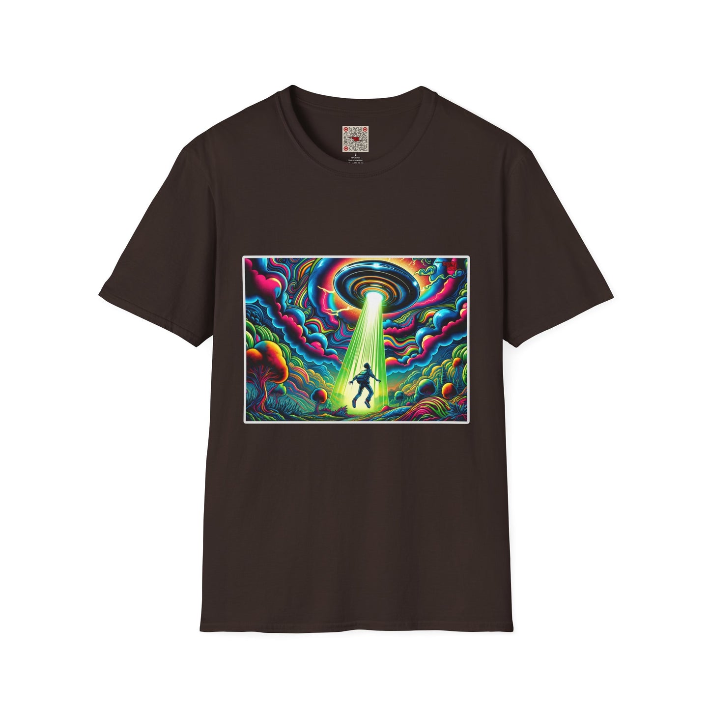 UFO Abduction T-Shirt — Psychedelic Alien Beam Graphic Tee