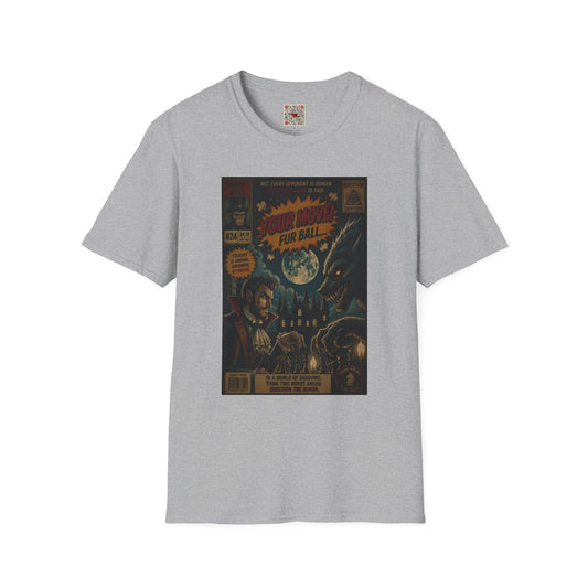Retro Sci‑Fi Movie Poster T-Shirt — "Your Movie: Fur Ball" Graphic Tee