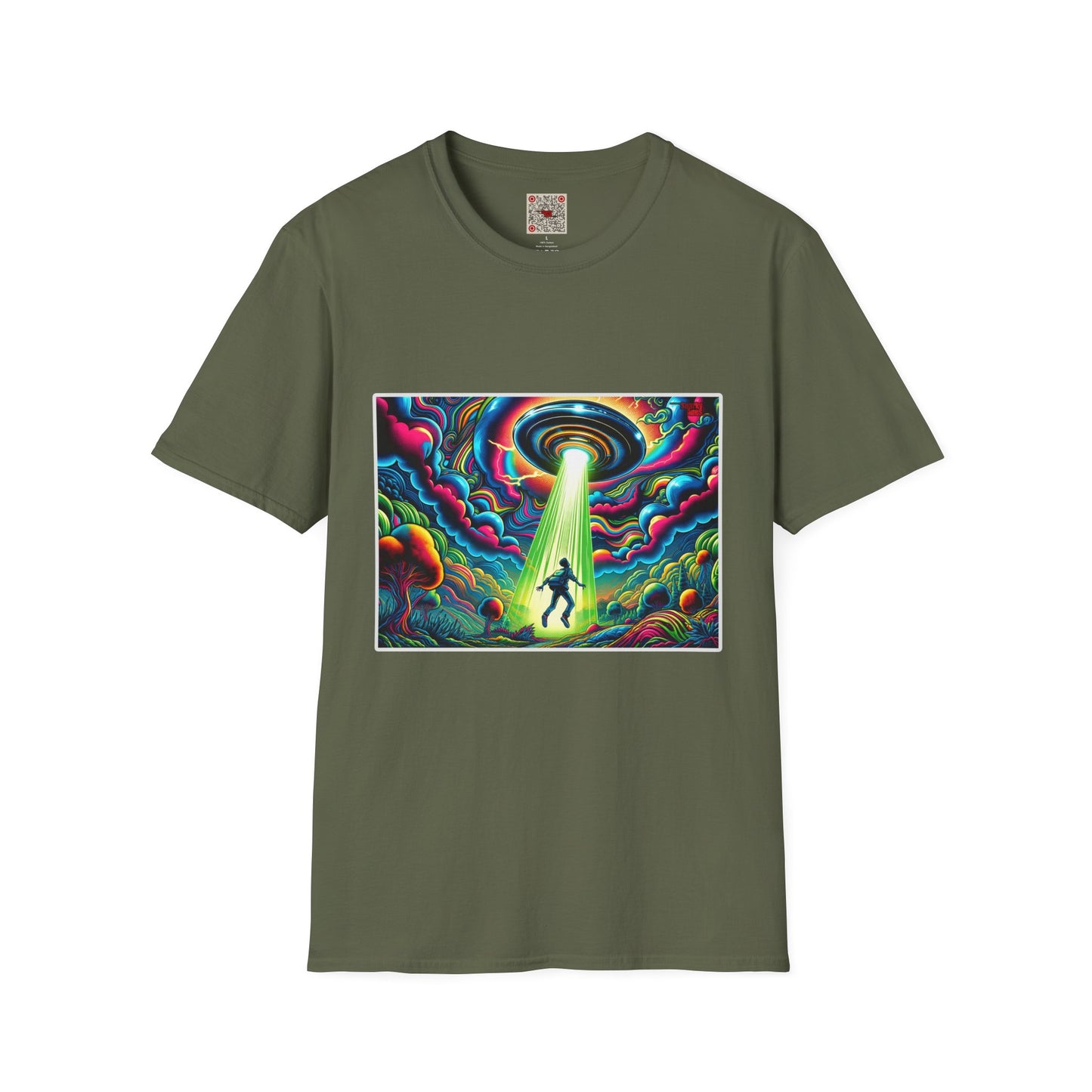 UFO Abduction T-Shirt — Psychedelic Alien Beam Graphic Tee