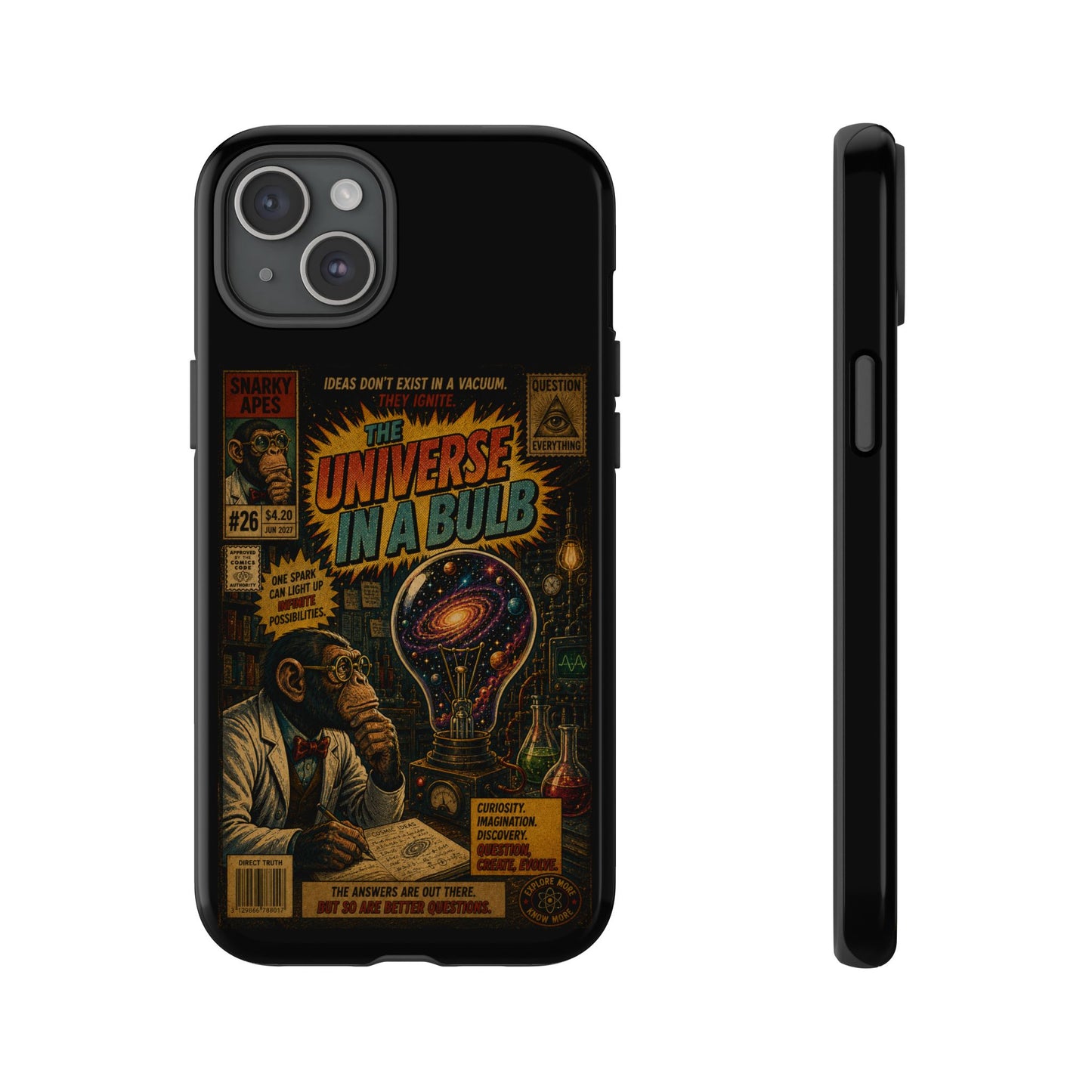 Phone Case — 'Universe in a Bulb' Retro Sci‑Fi Comic Design