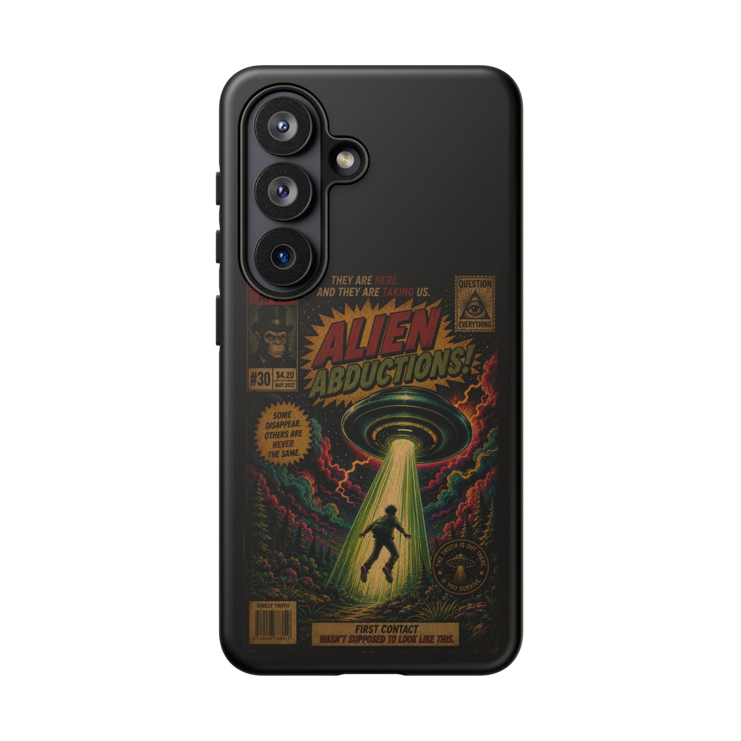 Alien Abductions Phone Case — Retro Sci‑Fi Comic Art iPhone Cover