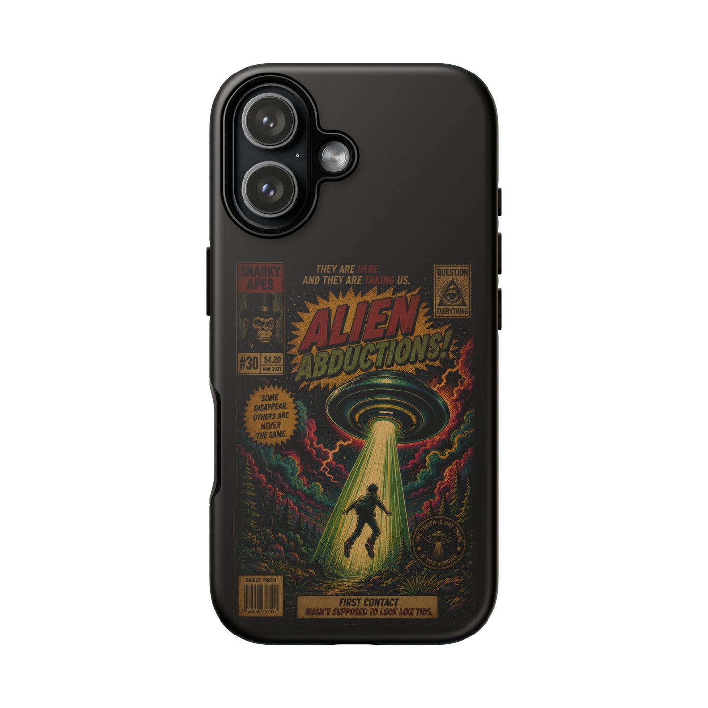 Alien Abductions Phone Case — Retro Sci‑Fi Comic Art iPhone Cover