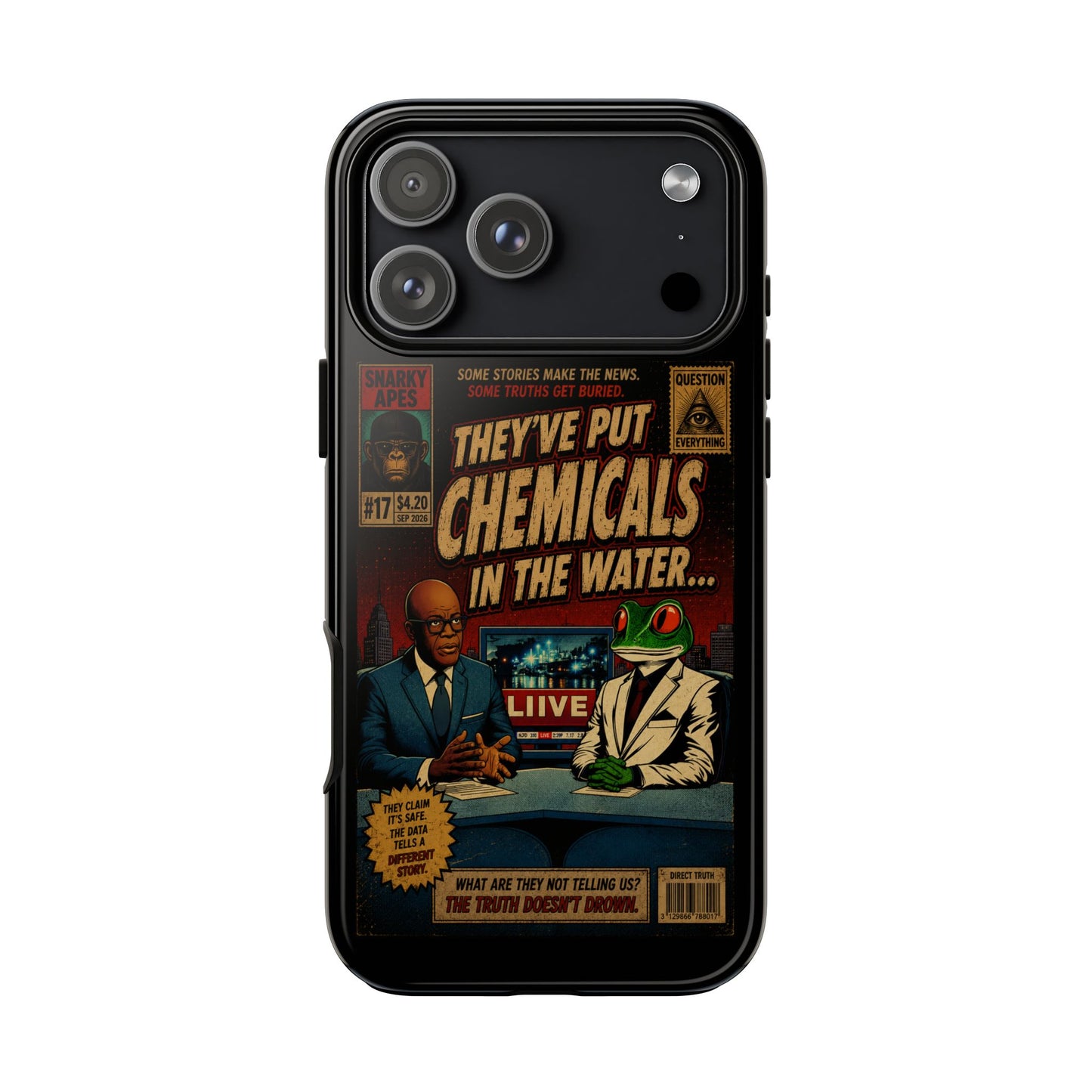 Retro 'They've Put Chemicals in the Water' Phone Case — Vintage Conspiracy Comic Design